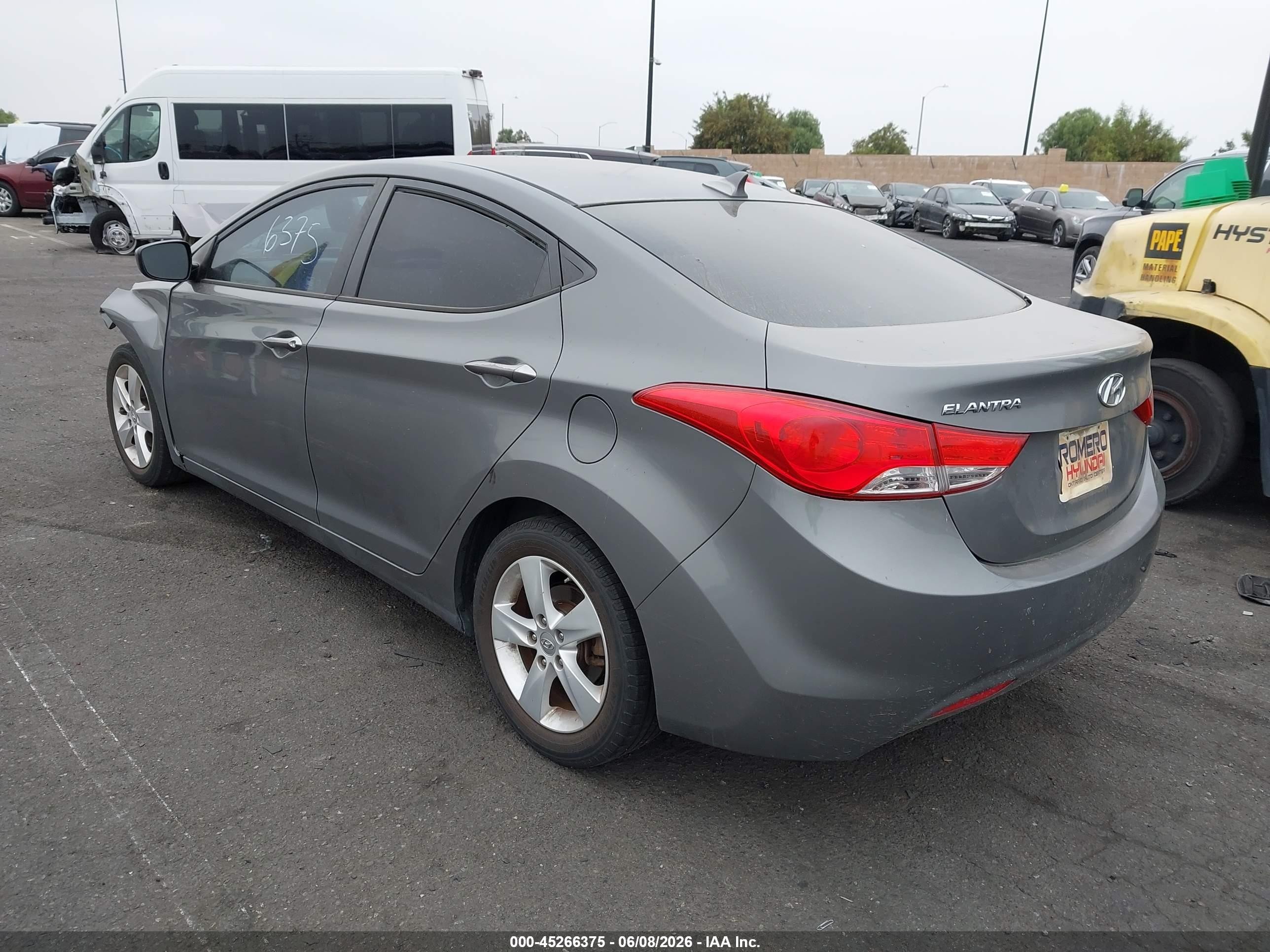 2013 Hyundai Elantra Gls Gray vin: 5NPDH4AE9DH338128