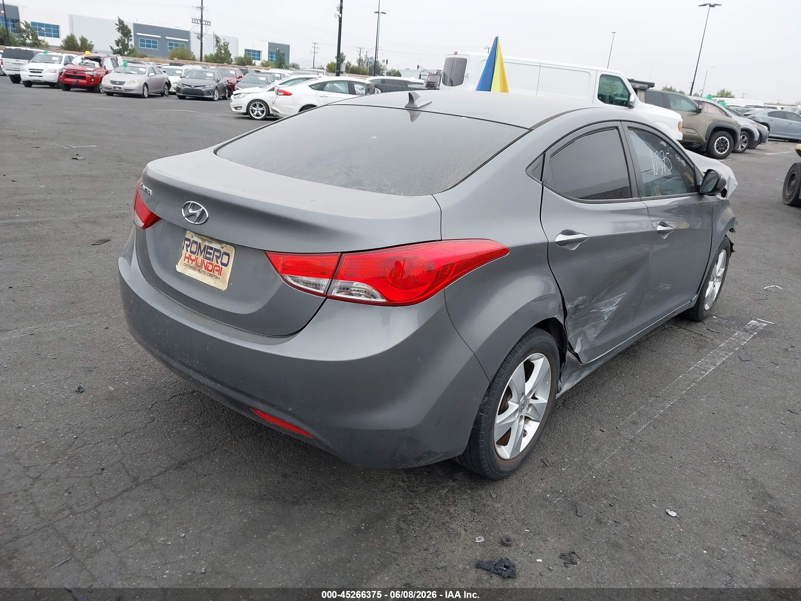 2013 Hyundai Elantra Gls Gray vin: 5NPDH4AE9DH338128