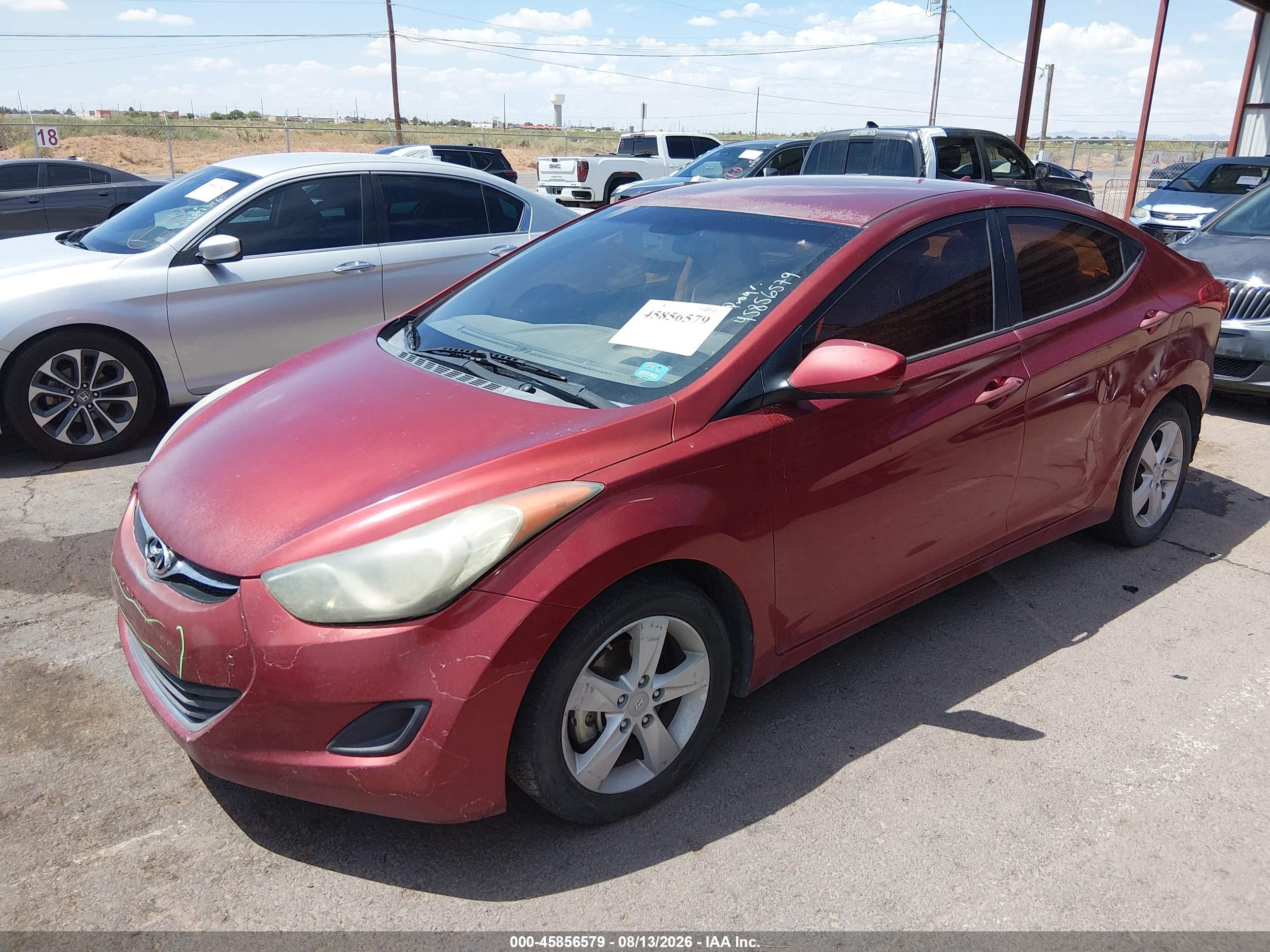 2013 Hyundai Elantra Gls Red vin: 5NPDH4AE9DH341563