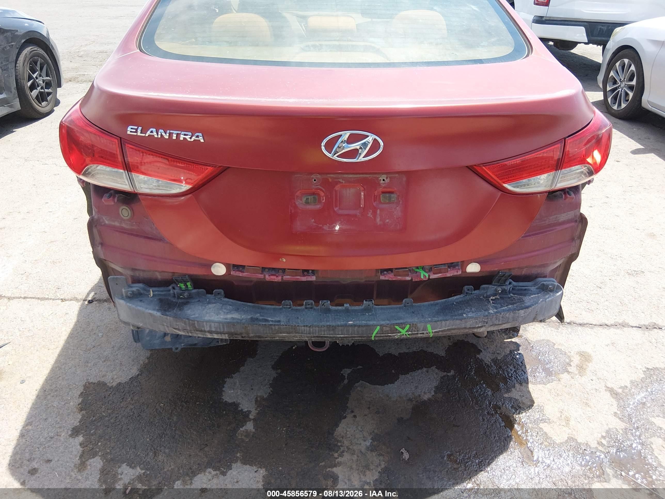 2013 Hyundai Elantra Gls Red vin: 5NPDH4AE9DH341563