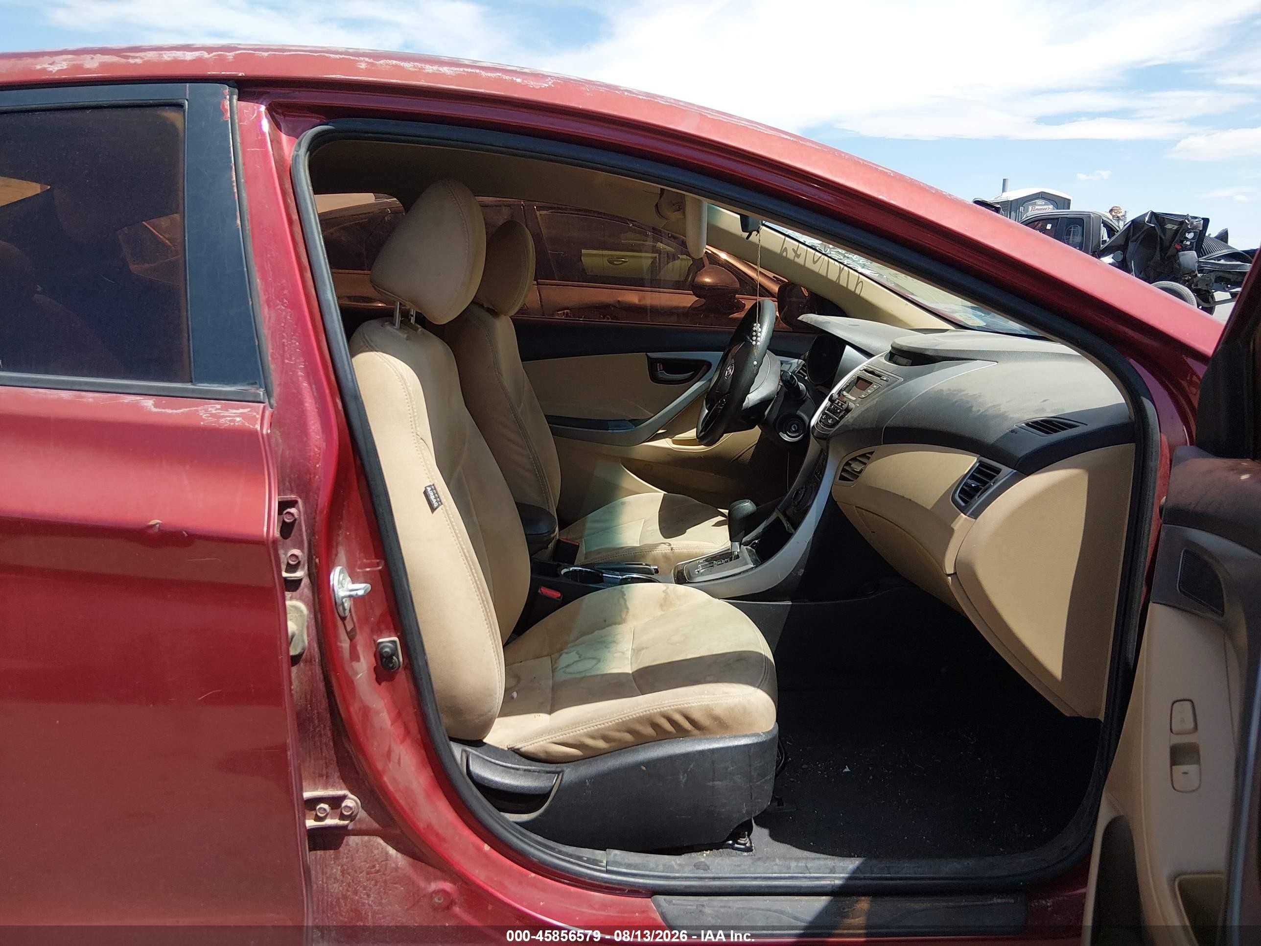 2013 Hyundai Elantra Gls Red vin: 5NPDH4AE9DH341563