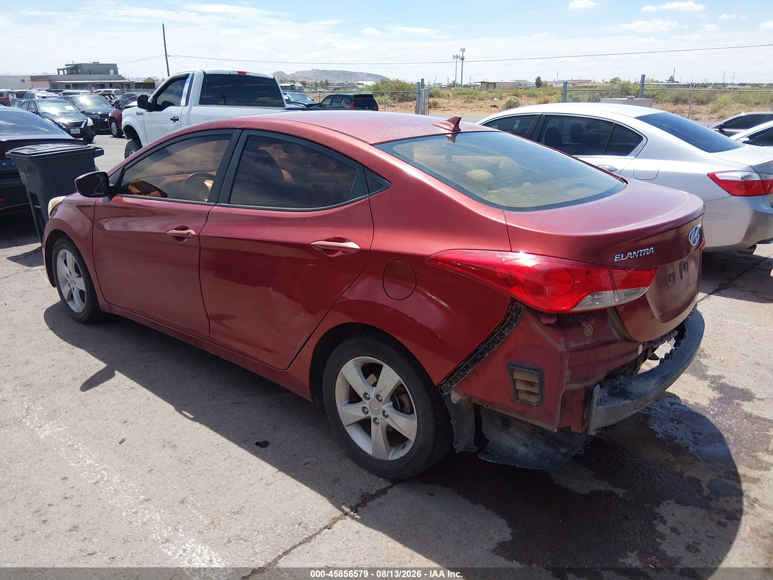 2013 Hyundai Elantra Gls Red vin: 5NPDH4AE9DH341563