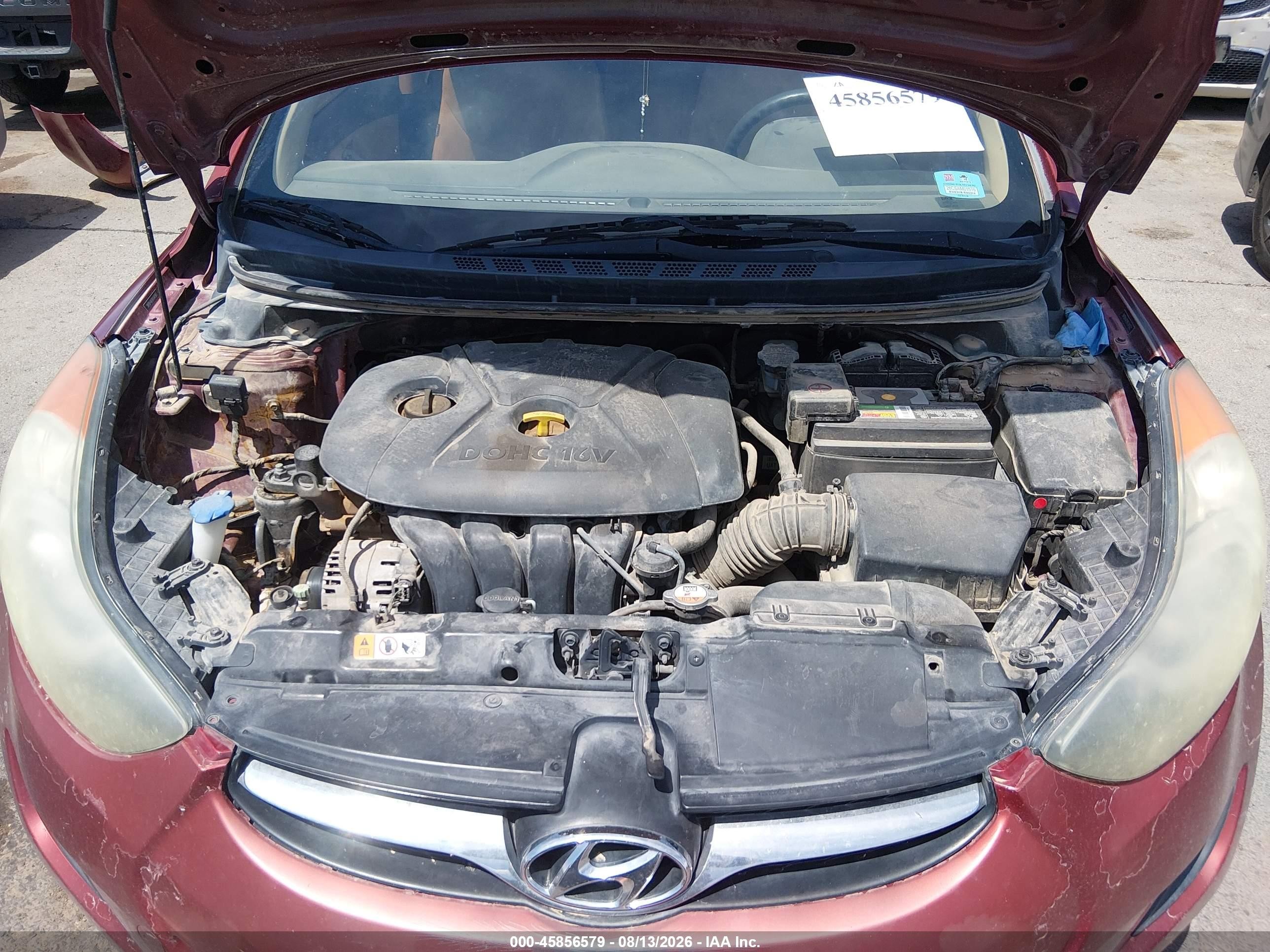2013 Hyundai Elantra Gls Red vin: 5NPDH4AE9DH341563