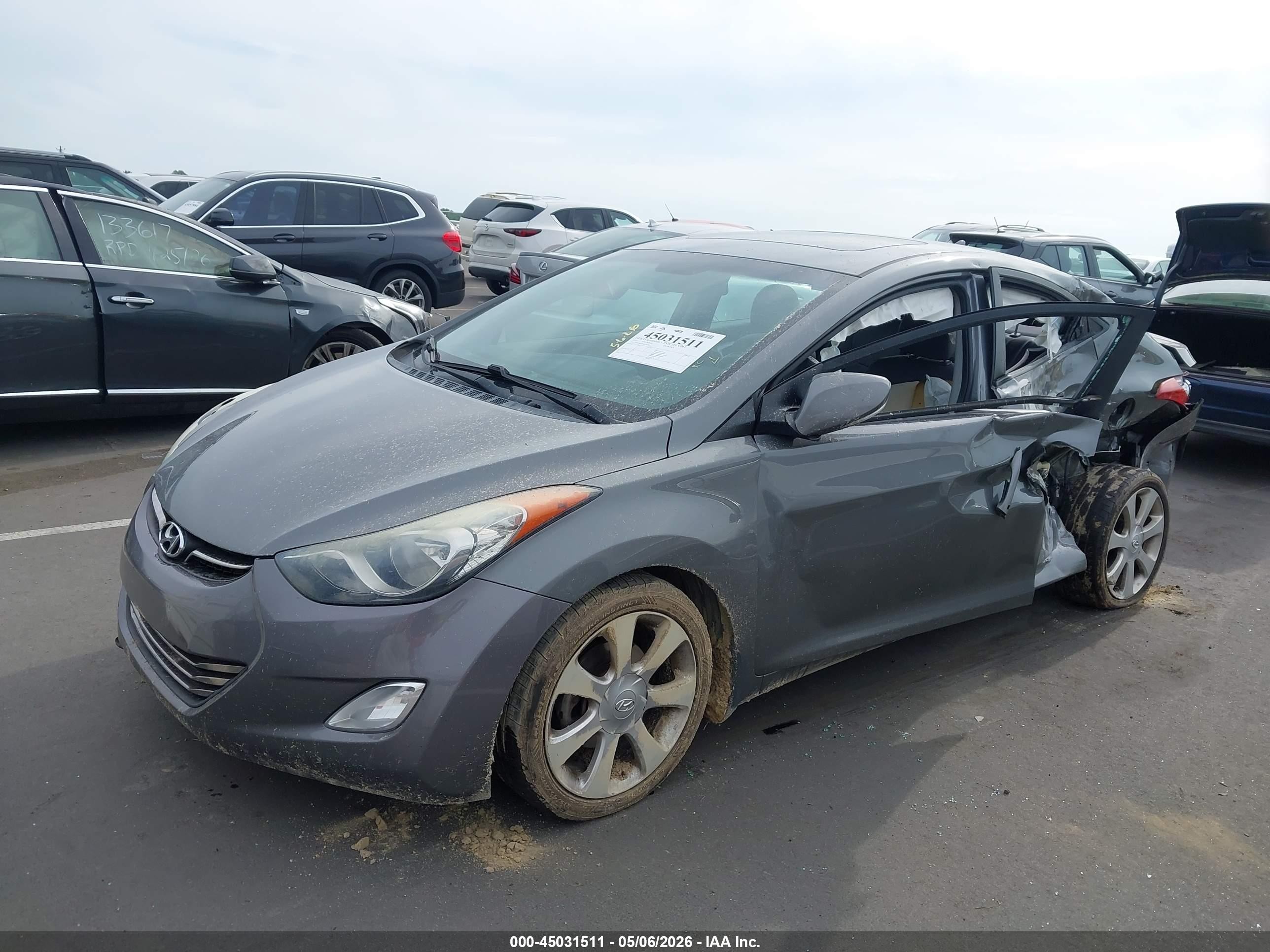 2013 Hyundai Elantra Limited Gray vin: 5NPDH4AE9DH341885