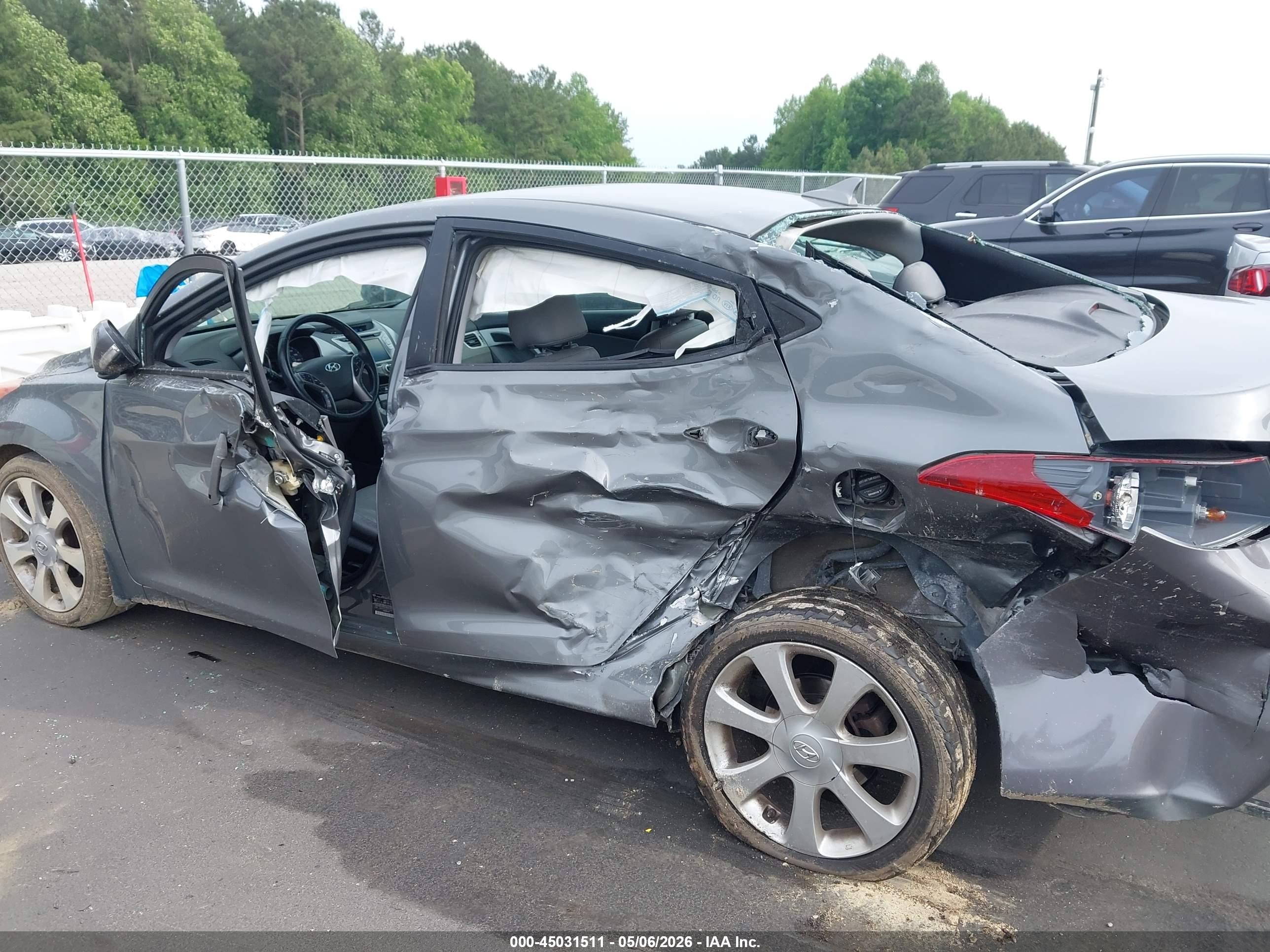 2013 Hyundai Elantra Limited Gray vin: 5NPDH4AE9DH341885