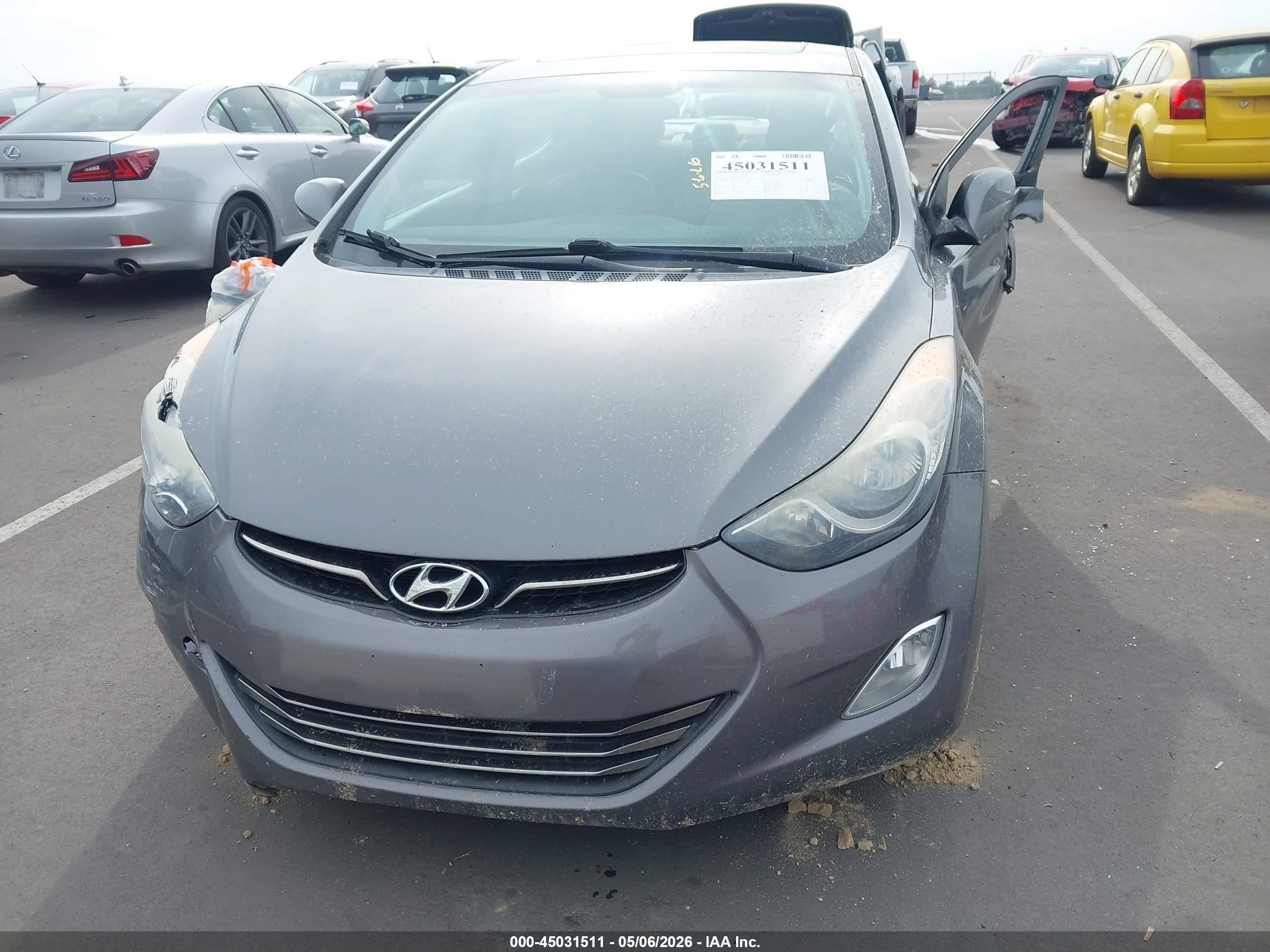 2013 Hyundai Elantra Limited Gray vin: 5NPDH4AE9DH341885