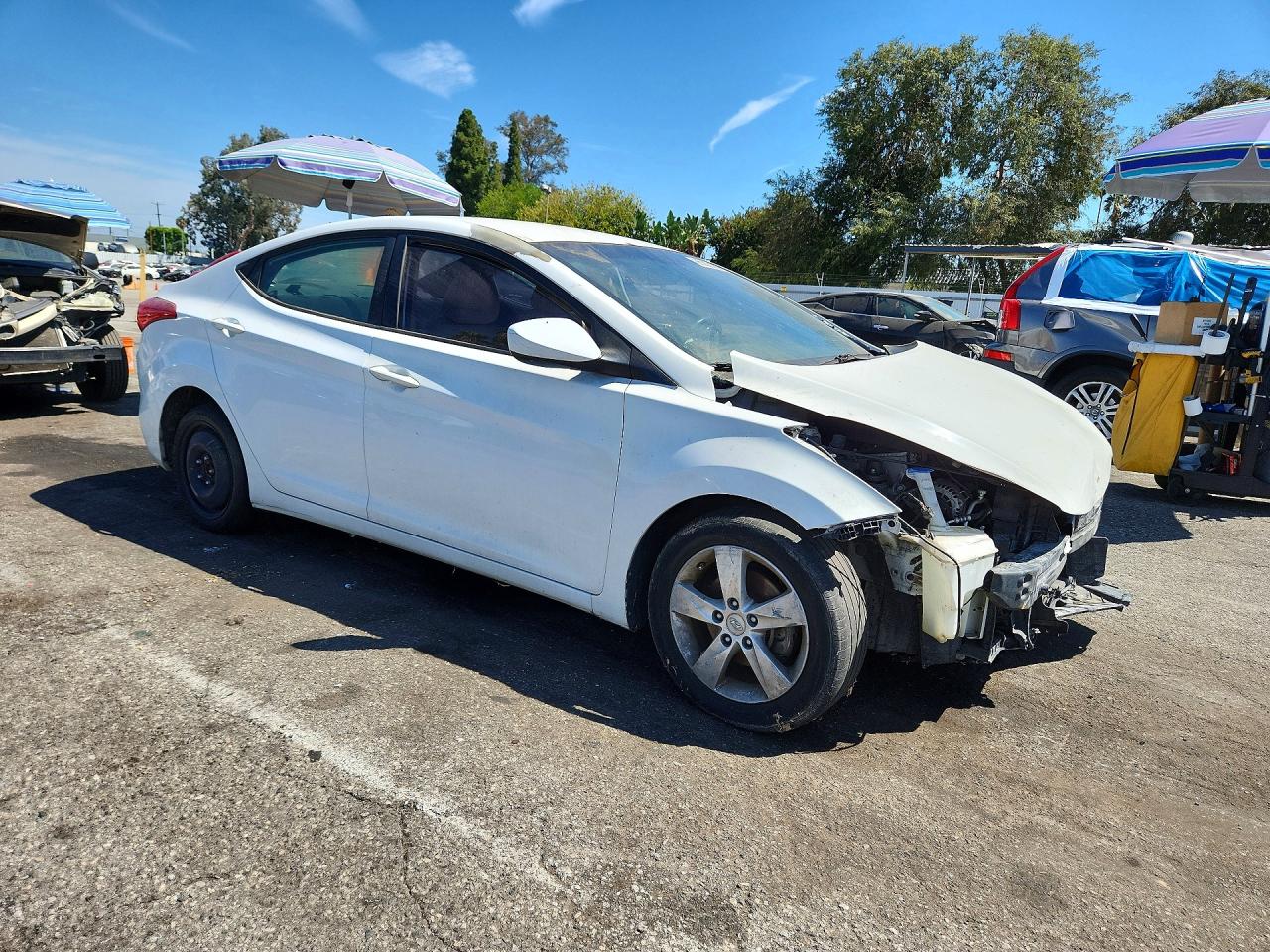 2013 Hyundai Elantra Gls White vin: 5NPDH4AE9DH344561