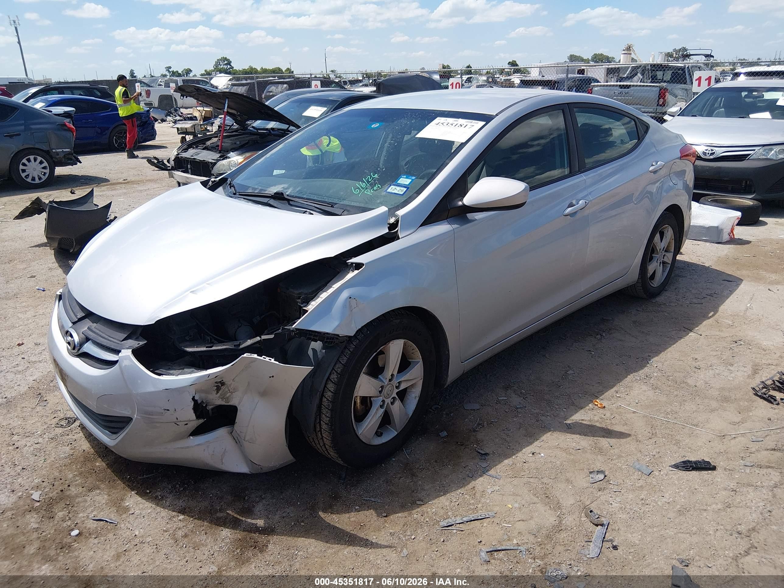 2013 Hyundai Elantra Gls Silver vin: 5NPDH4AE9DH346178
