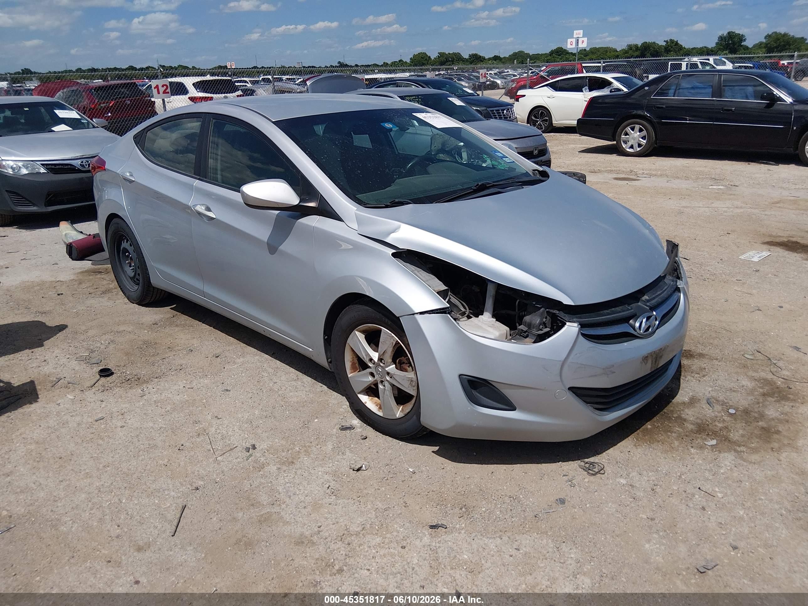2013 Hyundai Elantra Gls Silver vin: 5NPDH4AE9DH346178
