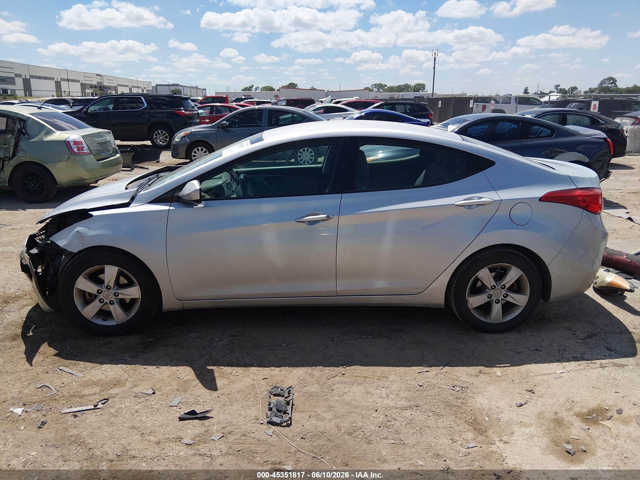 2013 Hyundai Elantra Gls Silver vin: 5NPDH4AE9DH346178