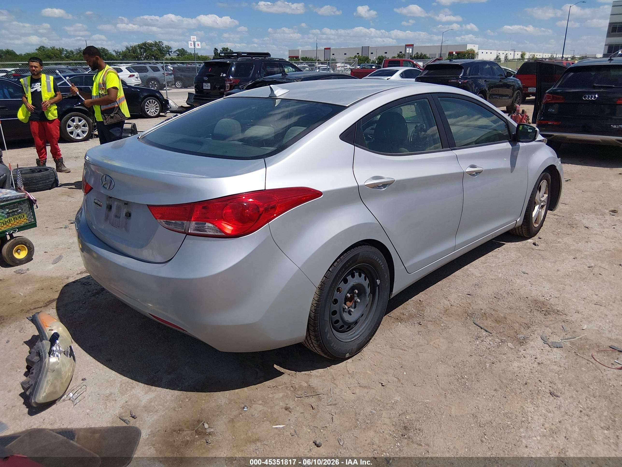 2013 Hyundai Elantra Gls Silver vin: 5NPDH4AE9DH346178