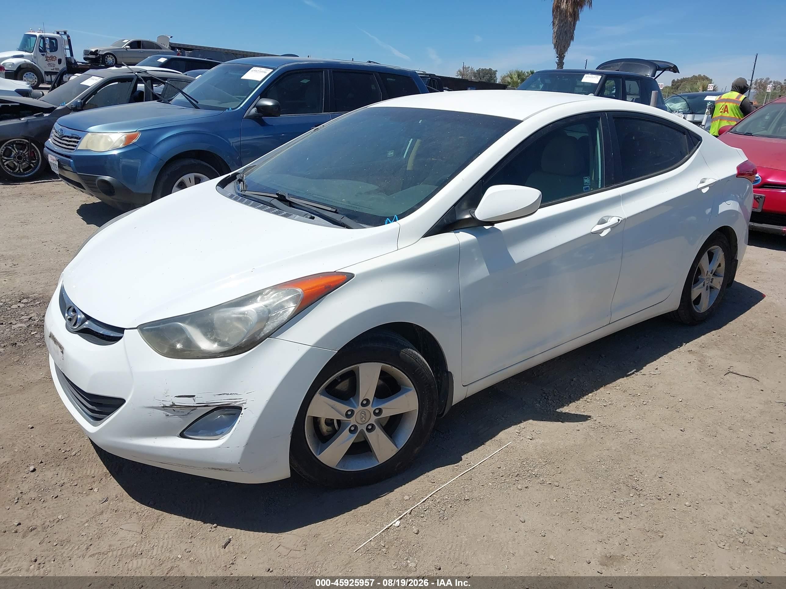 2013 Hyundai Elantra Gls White vin: 5NPDH4AE9DH368116