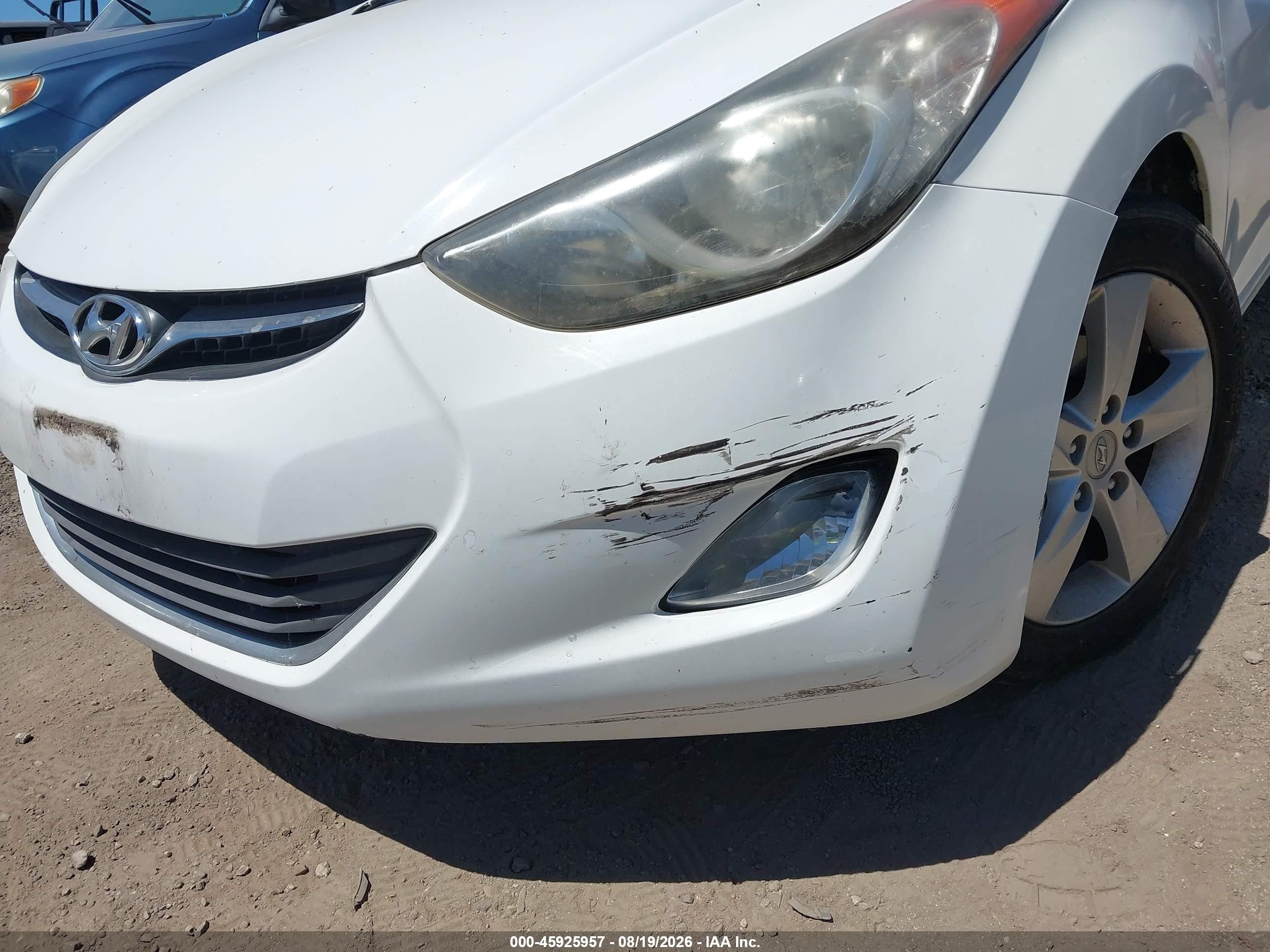 2013 Hyundai Elantra Gls White vin: 5NPDH4AE9DH368116