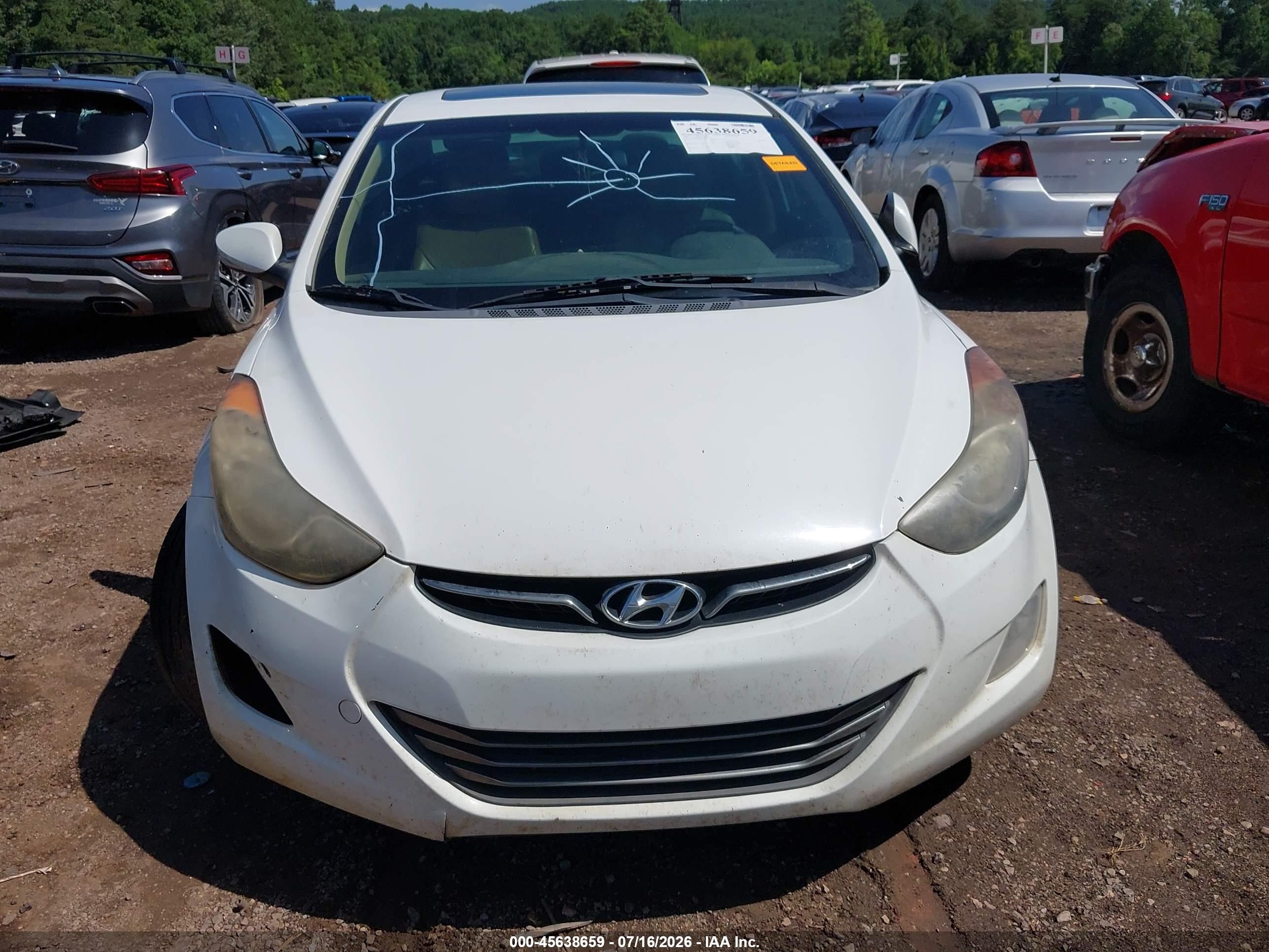 2013 Hyundai Elantra Limited White vin: 5NPDH4AE9DH388754
