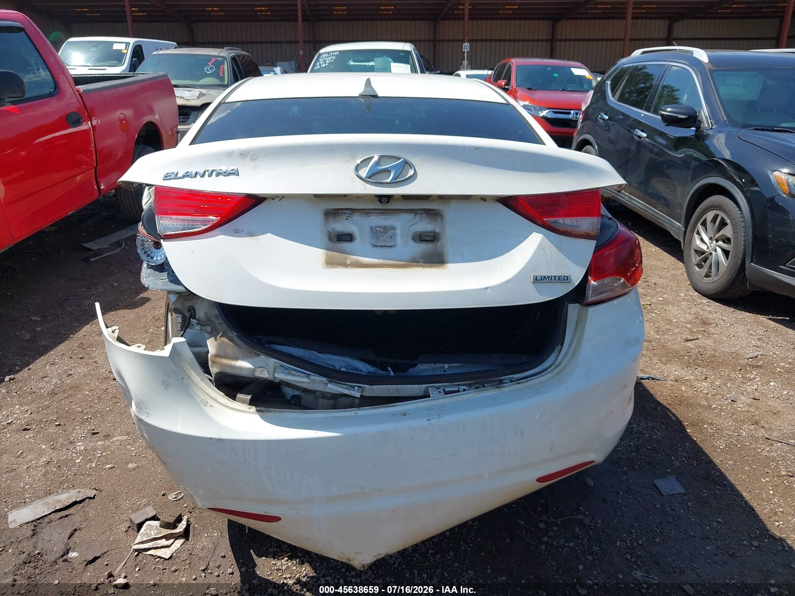 2013 Hyundai Elantra Limited White vin: 5NPDH4AE9DH388754