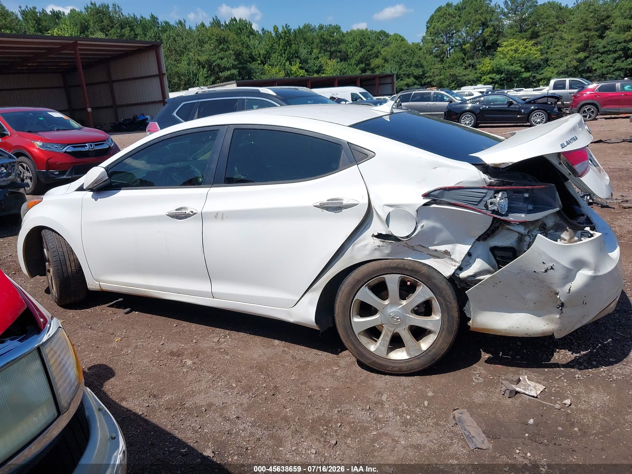 2013 Hyundai Elantra Limited White vin: 5NPDH4AE9DH388754