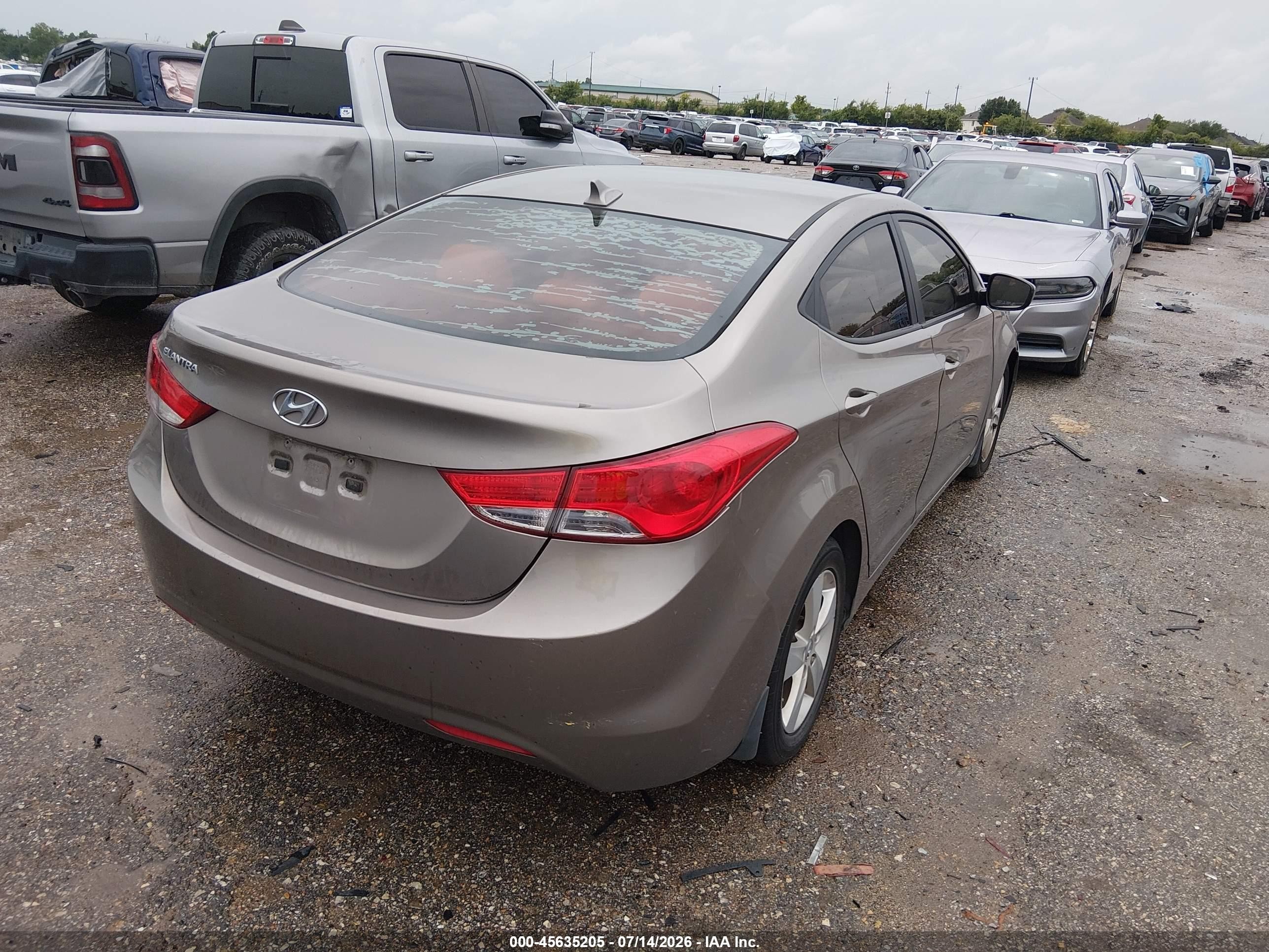 2013 Hyundai Elantra Gls Champagne vin: 5NPDH4AE9DH397938