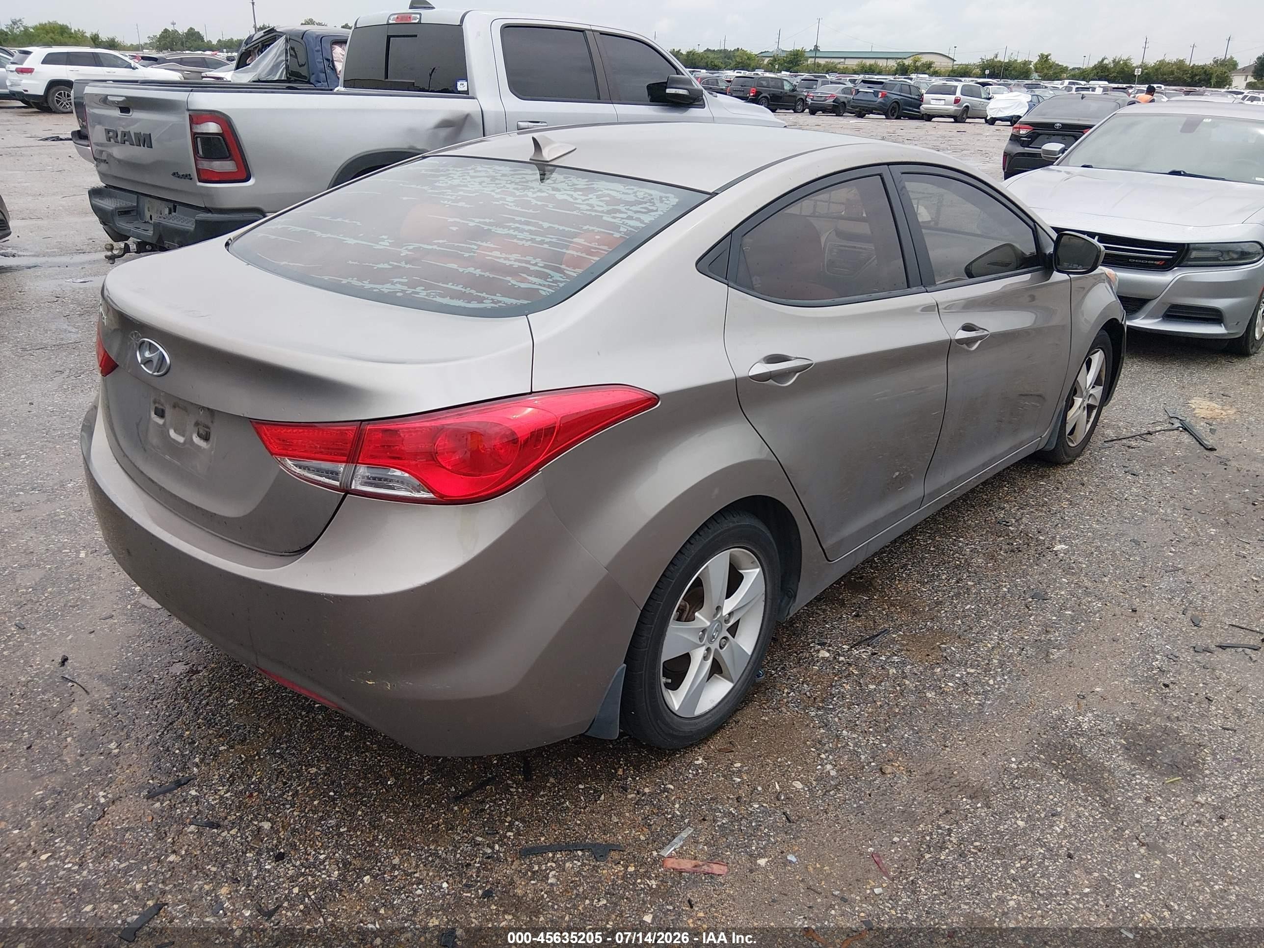 2013 Hyundai Elantra Gls Champagne vin: 5NPDH4AE9DH397938