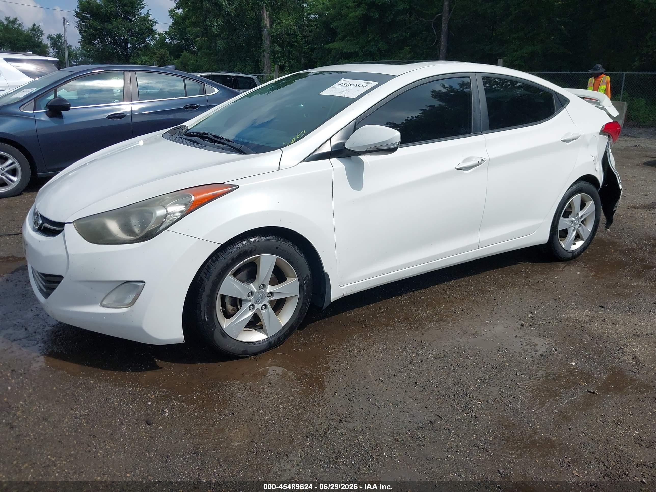 2013 Hyundai Elantra Limited Белый vin: 5NPDH4AE9DH401812