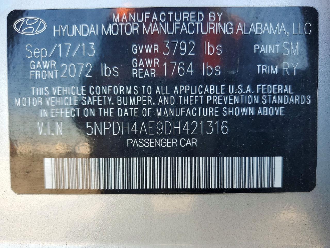2013 Hyundai Elantra Limited Silver vin: 5NPDH4AE9DH421316