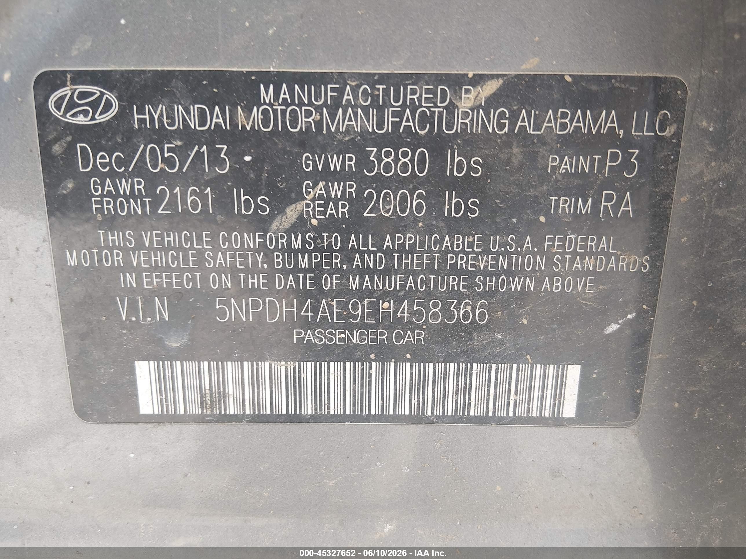 2014 Hyundai Elantra Se Gray vin: 5NPDH4AE9EH458366