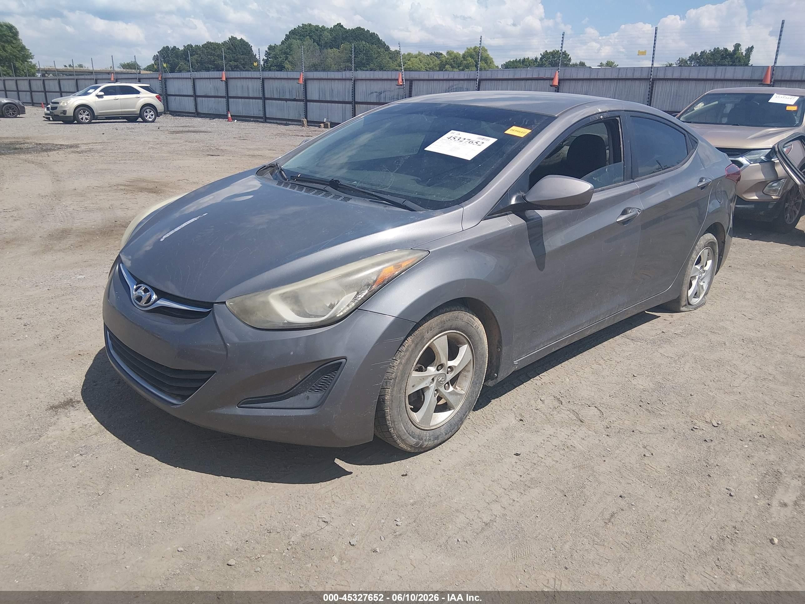 2014 Hyundai Elantra Se Gray vin: 5NPDH4AE9EH458366