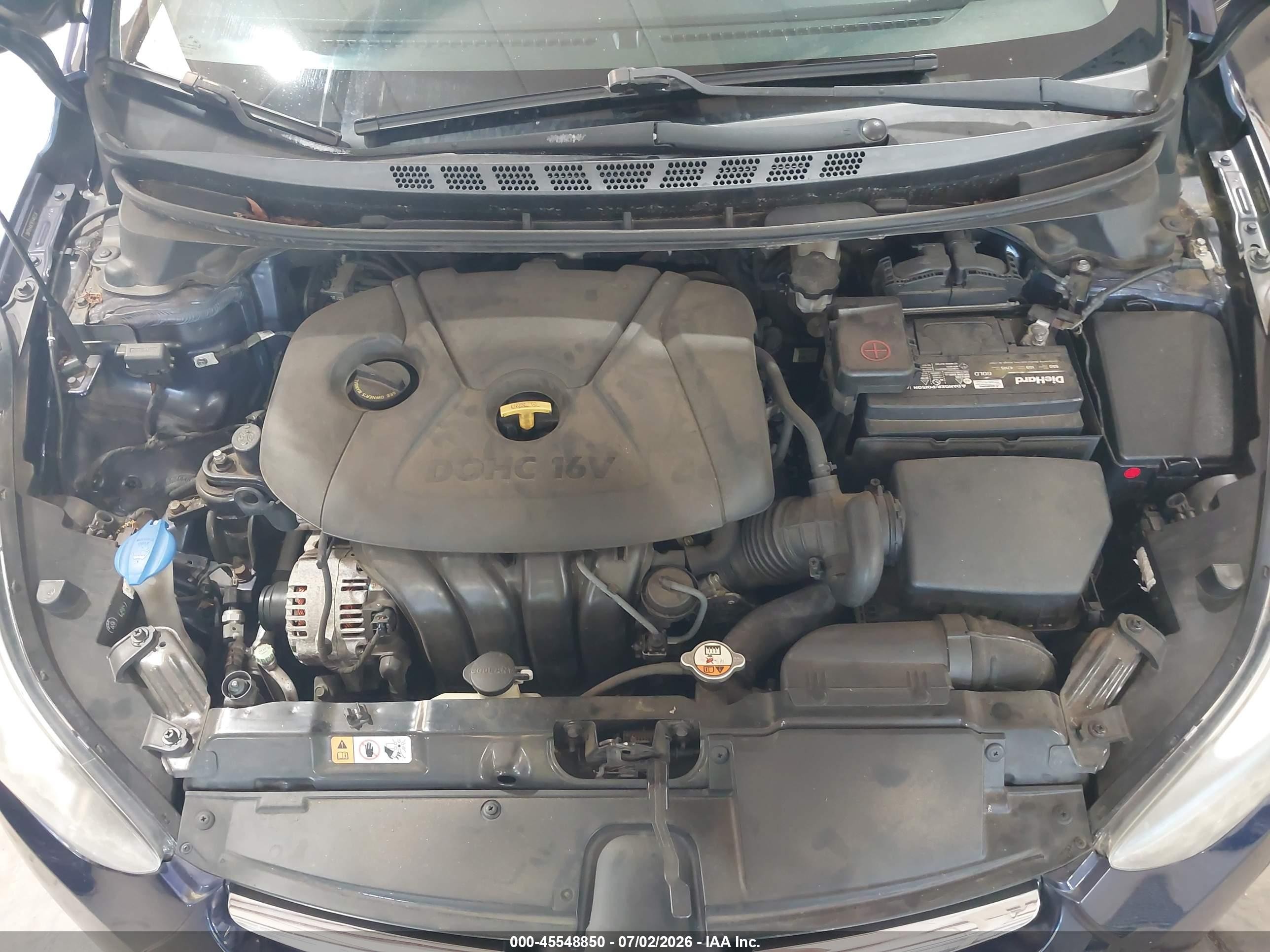 2014 Hyundai Elantra Se Blue vin: 5NPDH4AE9EH460134