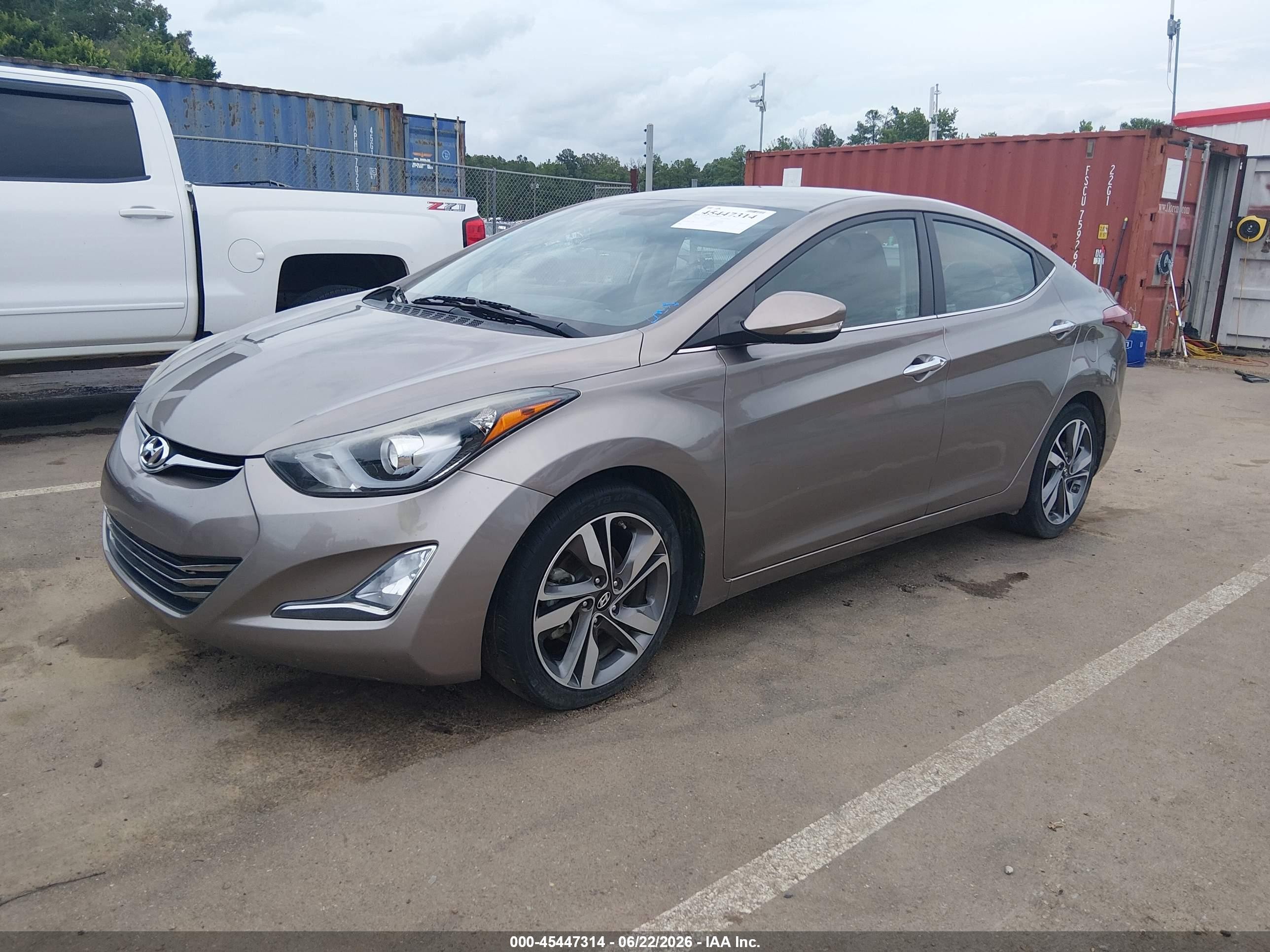 2014 Hyundai Elantra Limited Серый vin: 5NPDH4AE9EH464104