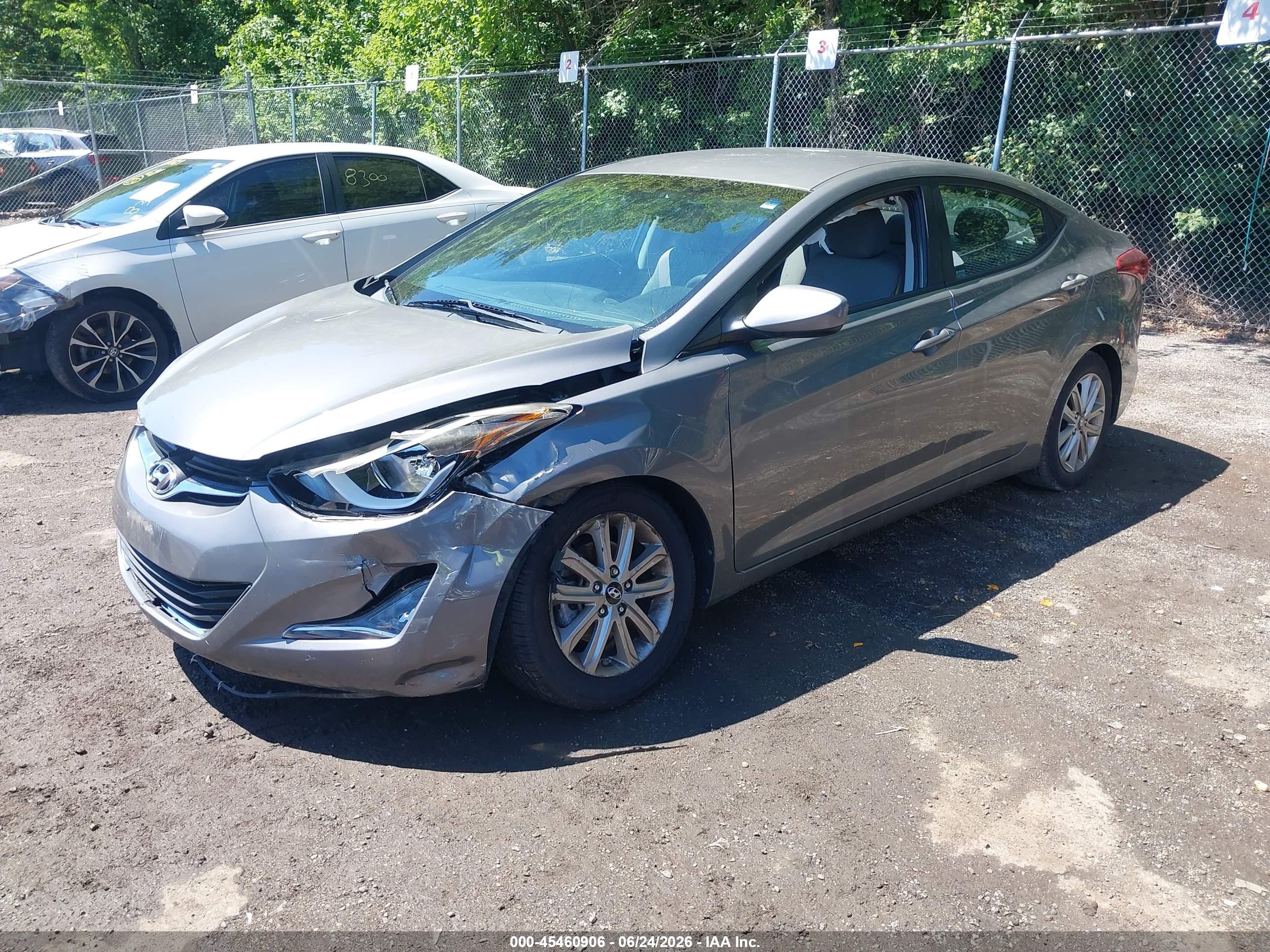 2014 Hyundai Elantra Se Gray vin: 5NPDH4AE9EH468007