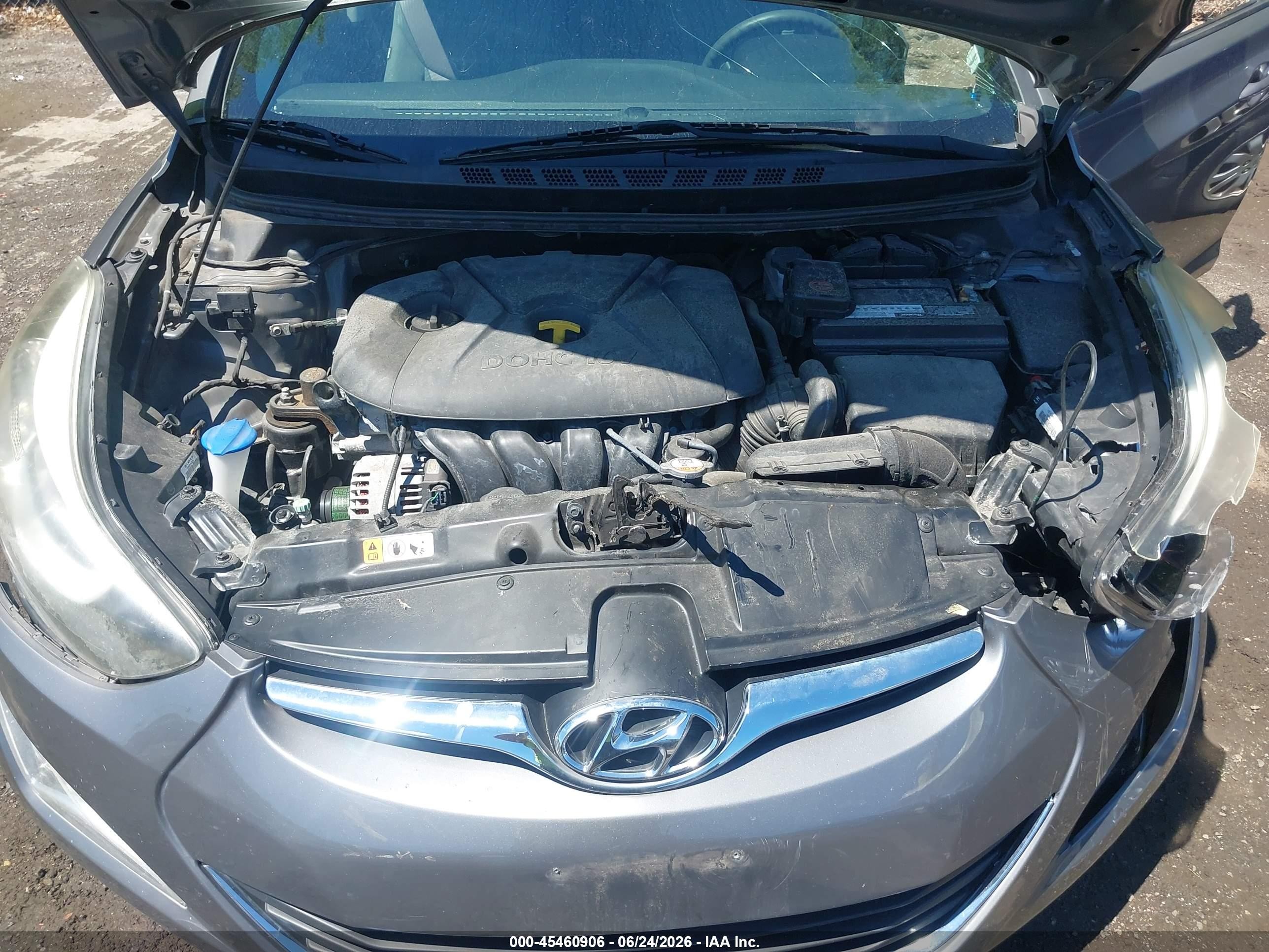 2014 Hyundai Elantra Se Gray vin: 5NPDH4AE9EH468007