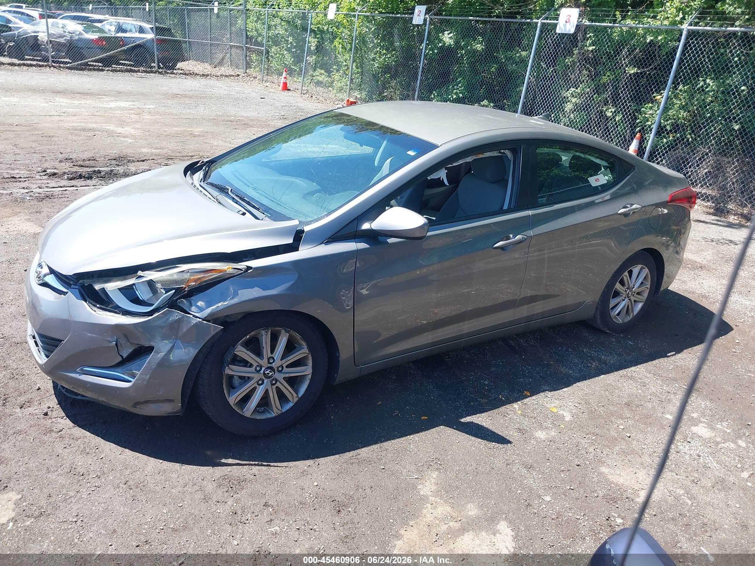 2014 Hyundai Elantra Se Gray vin: 5NPDH4AE9EH468007