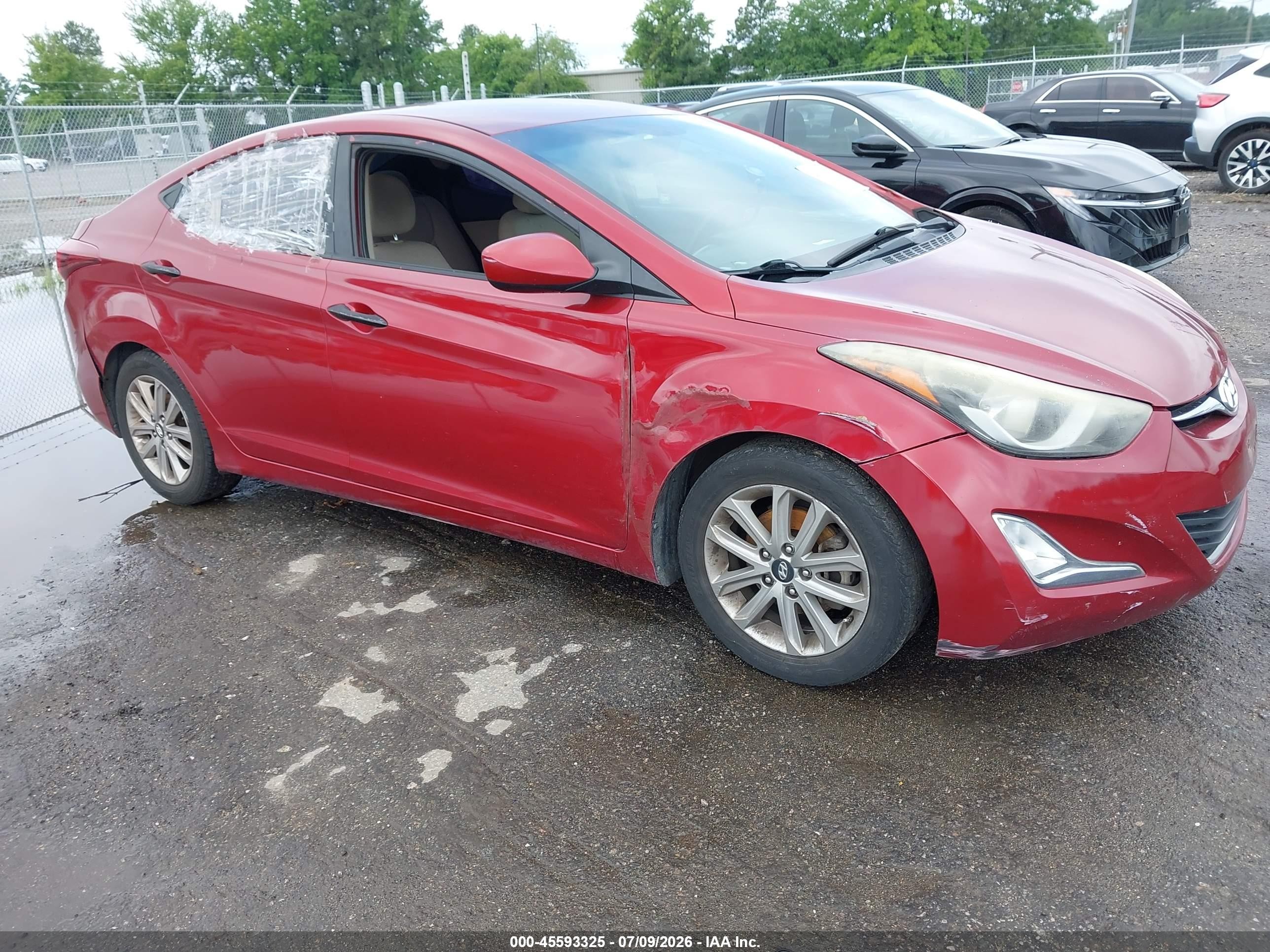 2014 Hyundai Elantra Se Red vin: 5NPDH4AE9EH469206