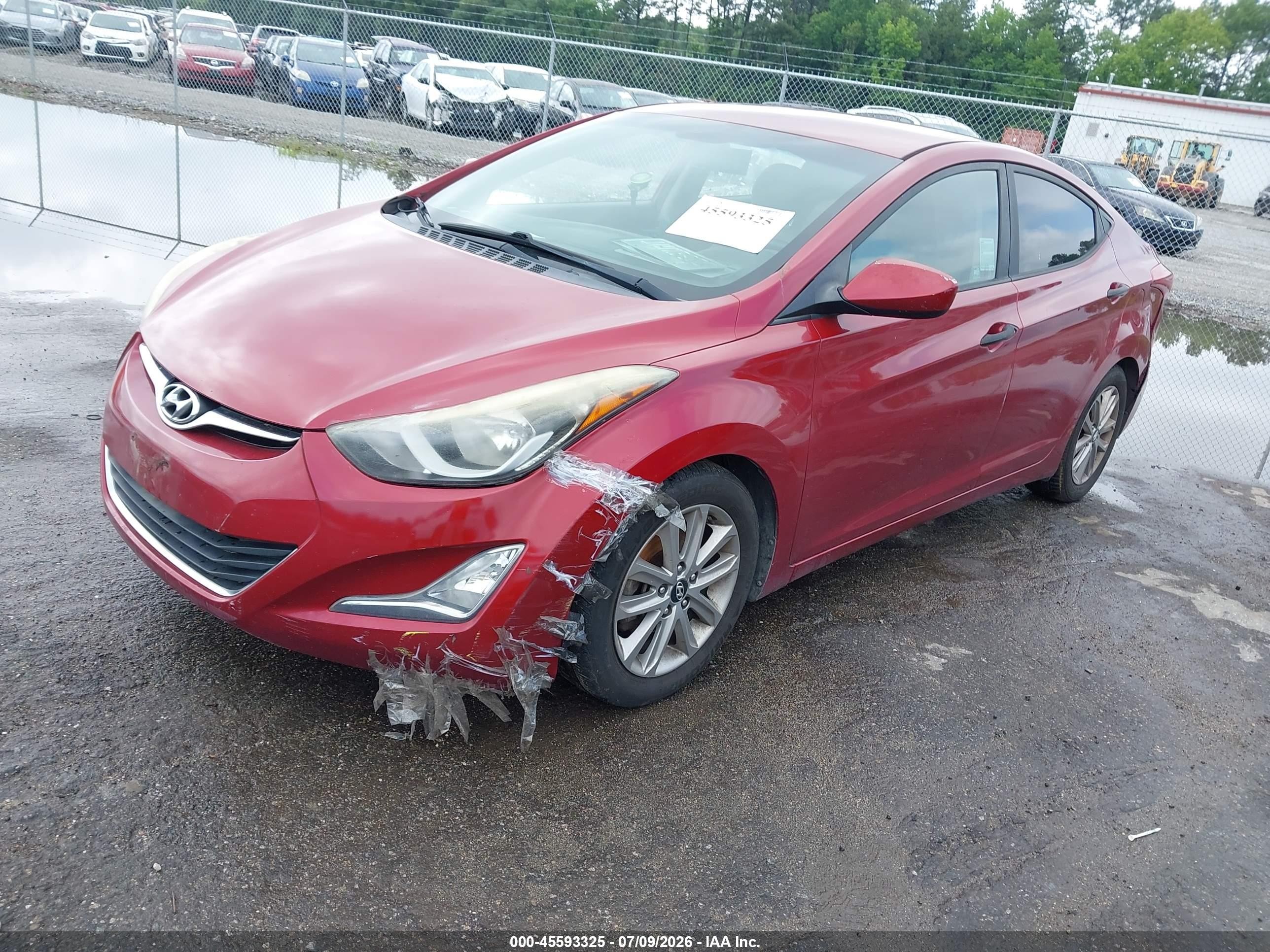 2014 Hyundai Elantra Se Red vin: 5NPDH4AE9EH469206