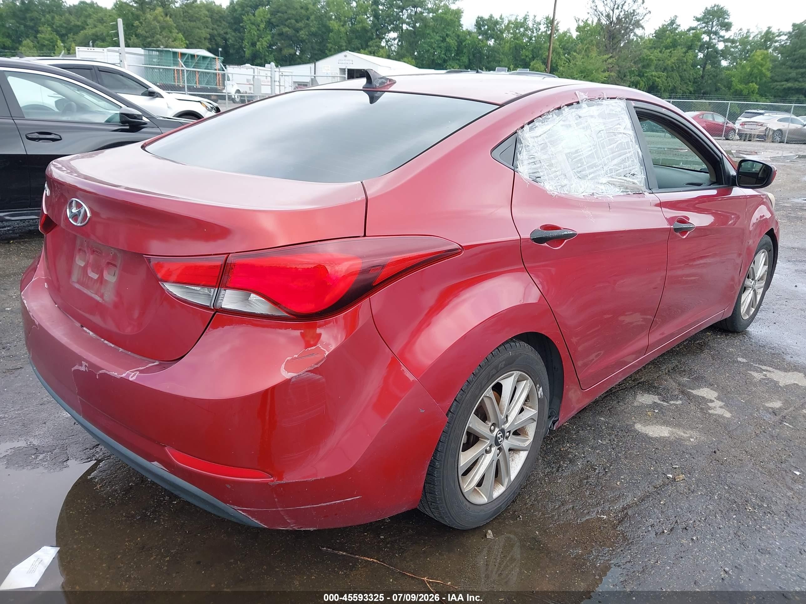 2014 Hyundai Elantra Se Red vin: 5NPDH4AE9EH469206
