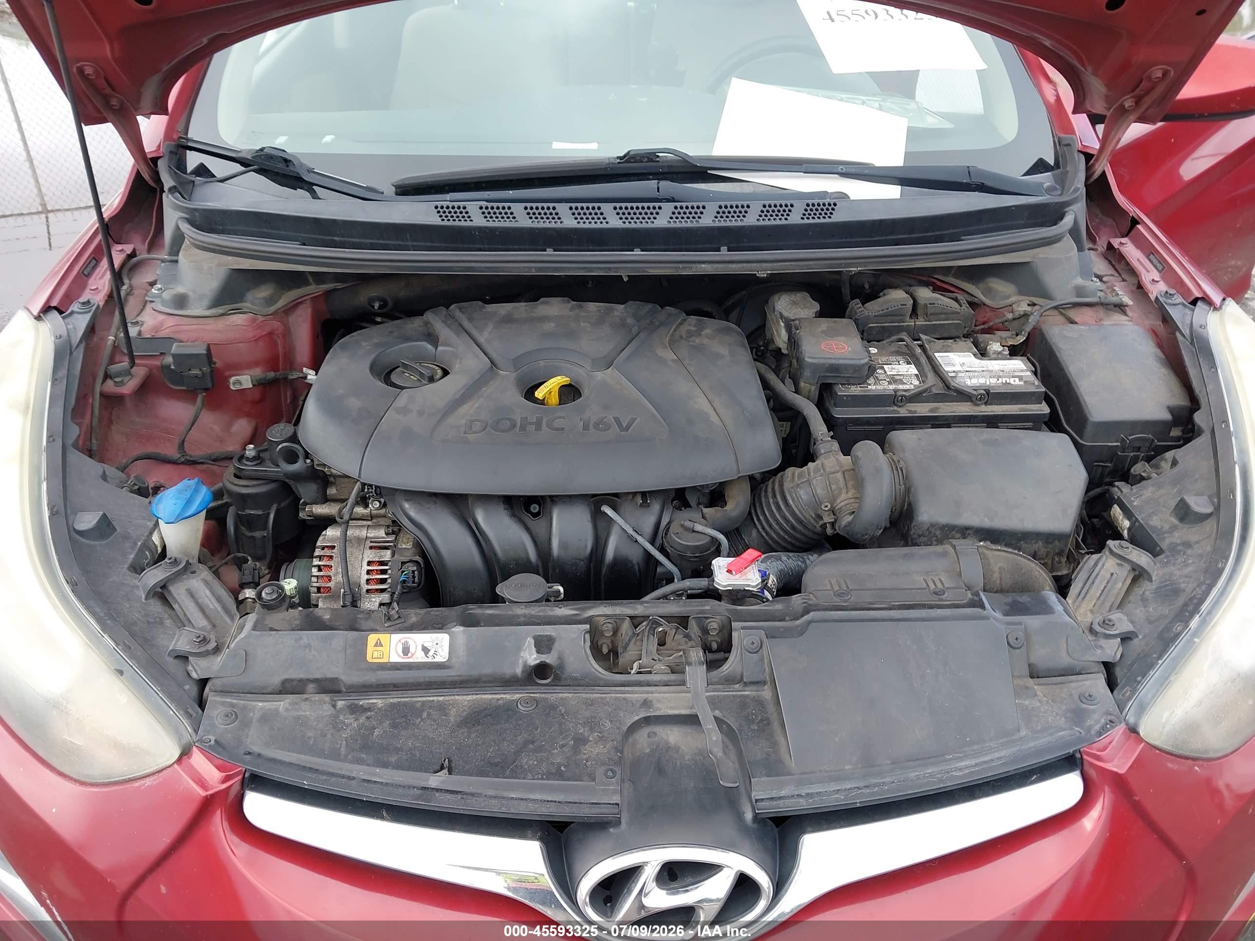 2014 Hyundai Elantra Se Red vin: 5NPDH4AE9EH469206