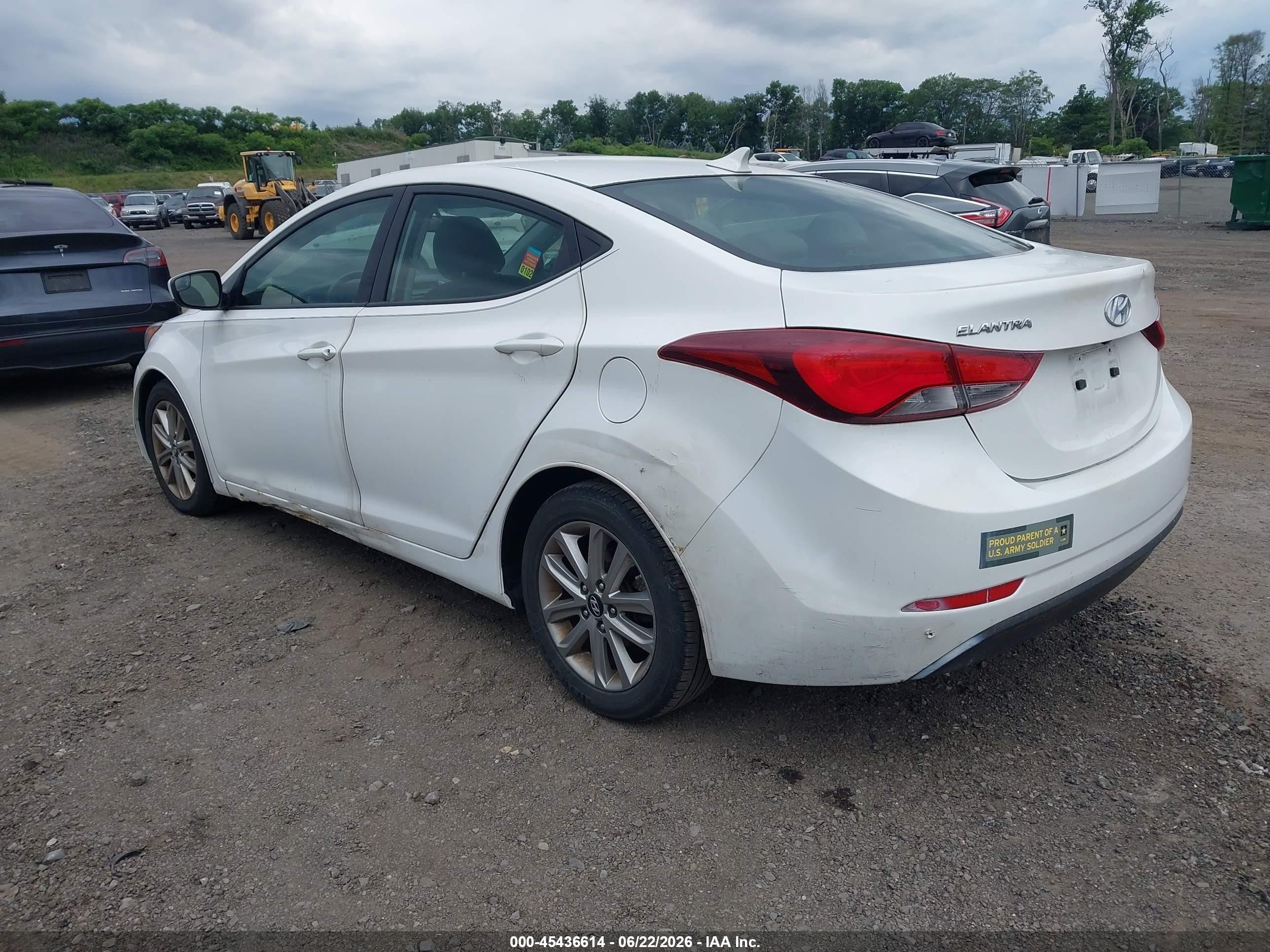 2014 Hyundai Elantra Se White vin: 5NPDH4AE9EH487379