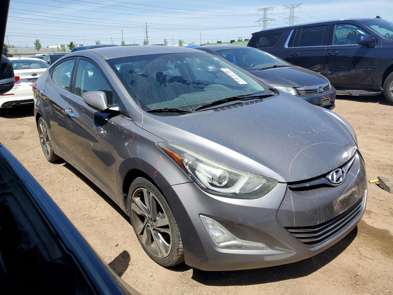 2014 Hyundai Elantra Limited Gray vin: 5NPDH4AE9EH487561