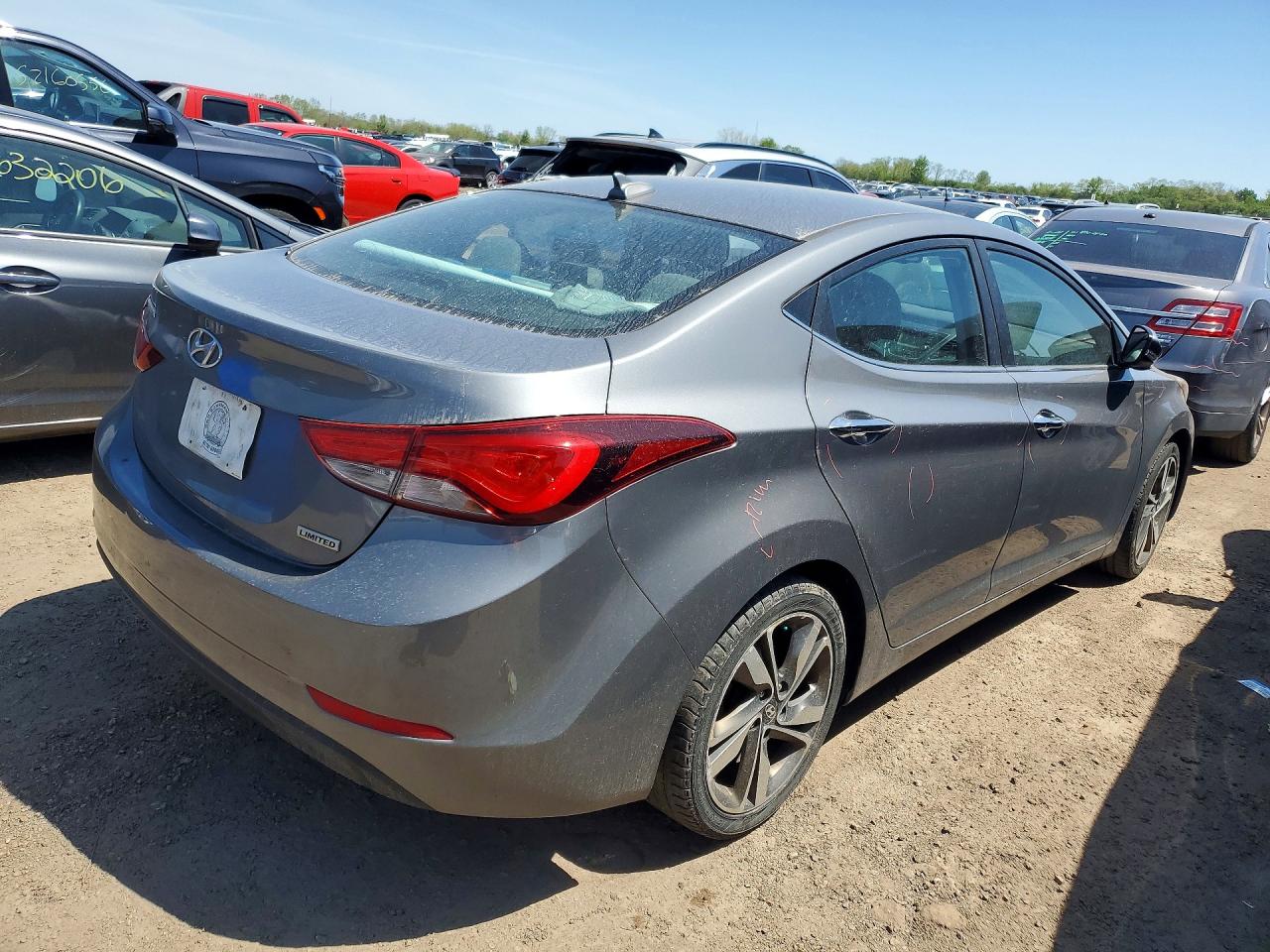 2014 Hyundai Elantra Limited Gray vin: 5NPDH4AE9EH487561