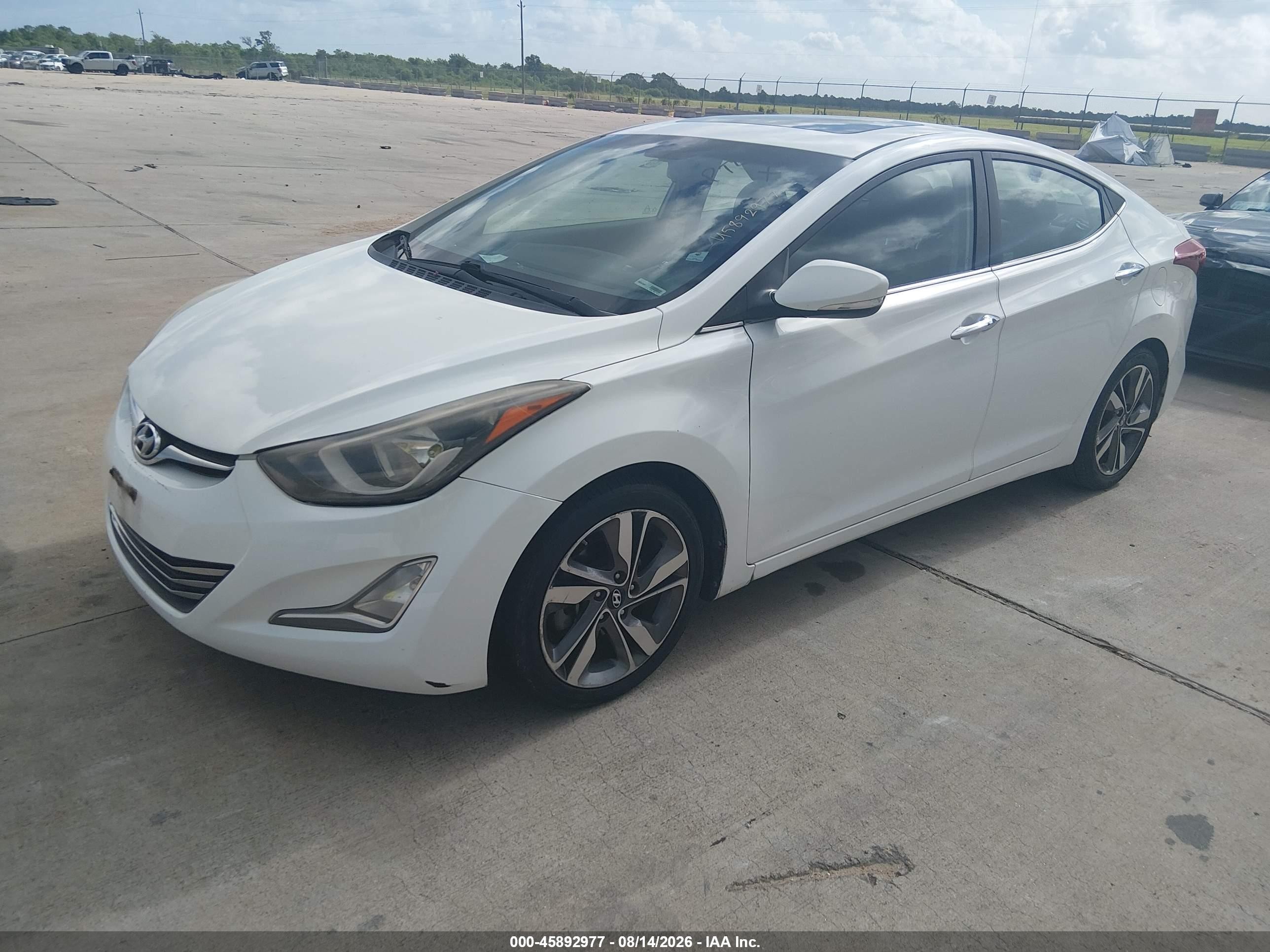 2014 Hyundai Elantra Limited White vin: 5NPDH4AE9EH488581