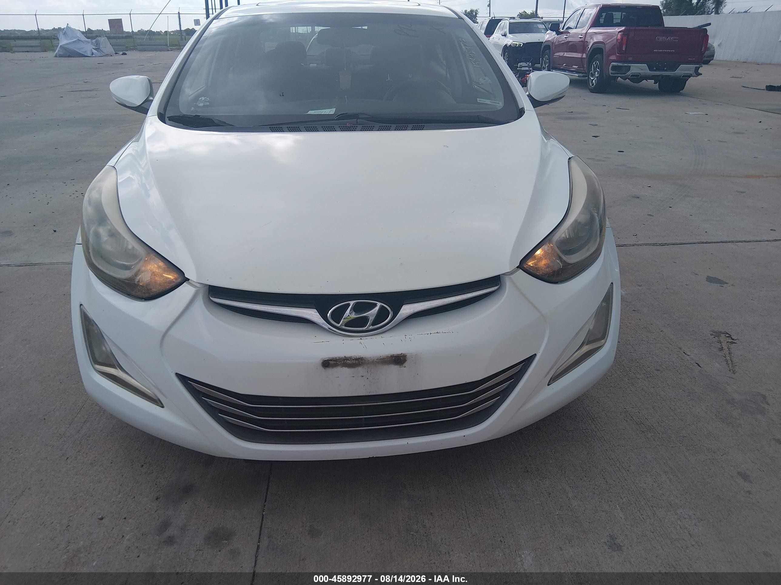 2014 Hyundai Elantra Limited White vin: 5NPDH4AE9EH488581