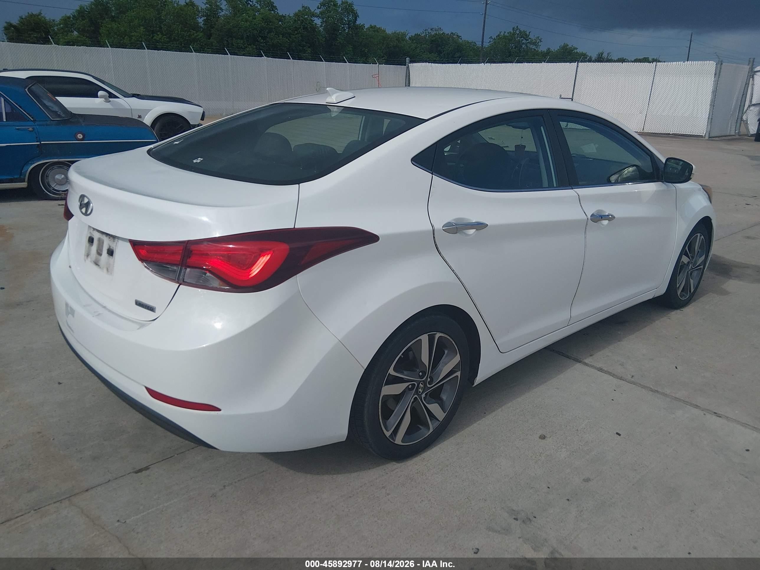 2014 Hyundai Elantra Limited White vin: 5NPDH4AE9EH488581