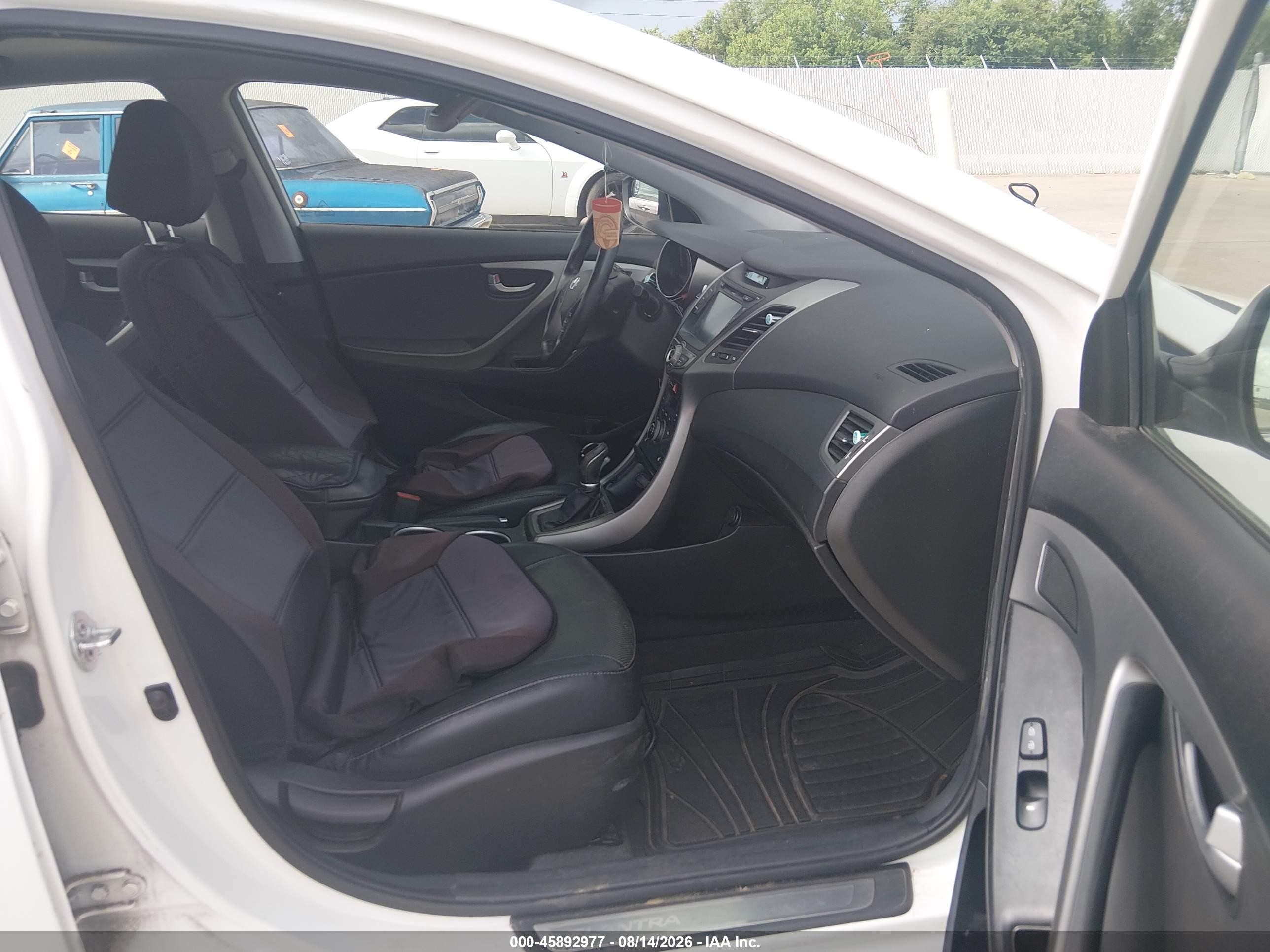 2014 Hyundai Elantra Limited White vin: 5NPDH4AE9EH488581