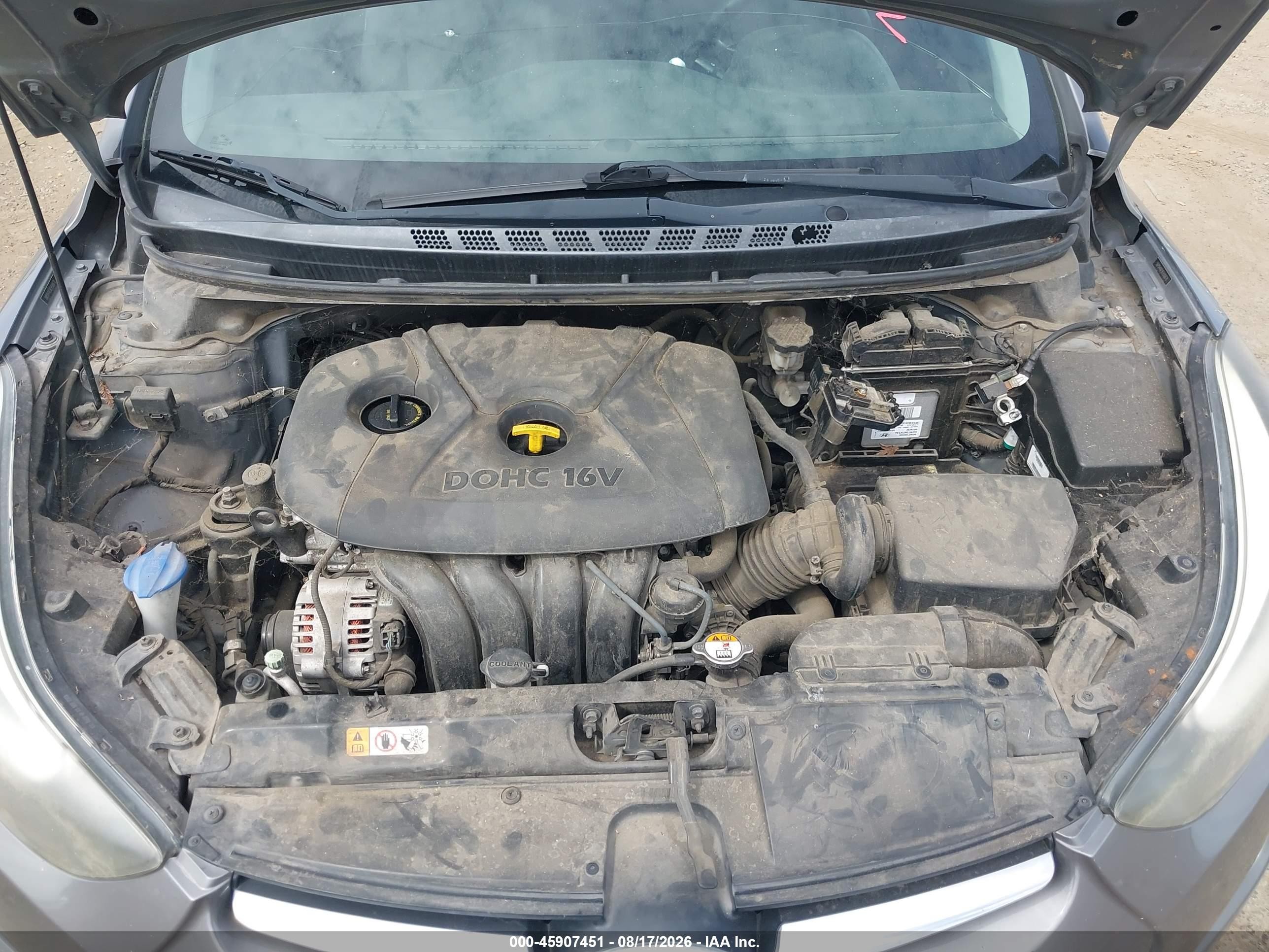 2014 Hyundai Elantra Se Gray vin: 5NPDH4AE9EH500678