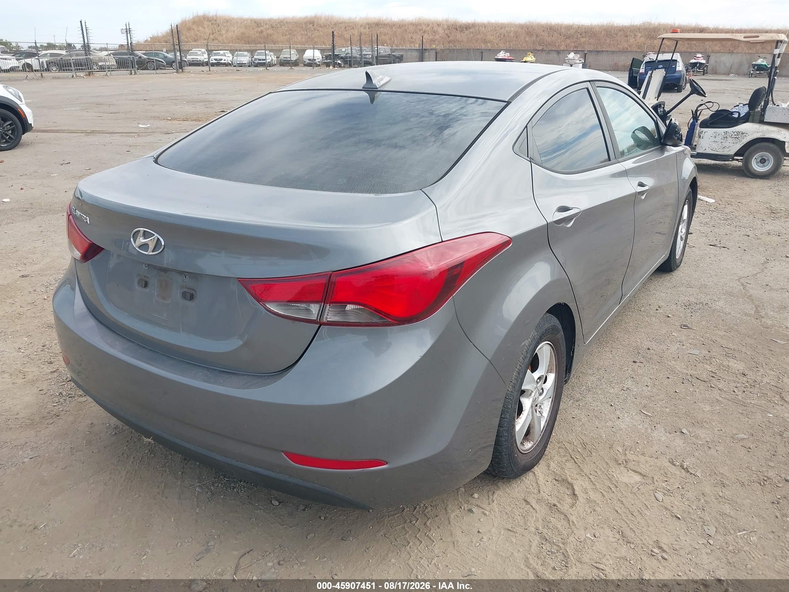 2014 Hyundai Elantra Se Gray vin: 5NPDH4AE9EH500678