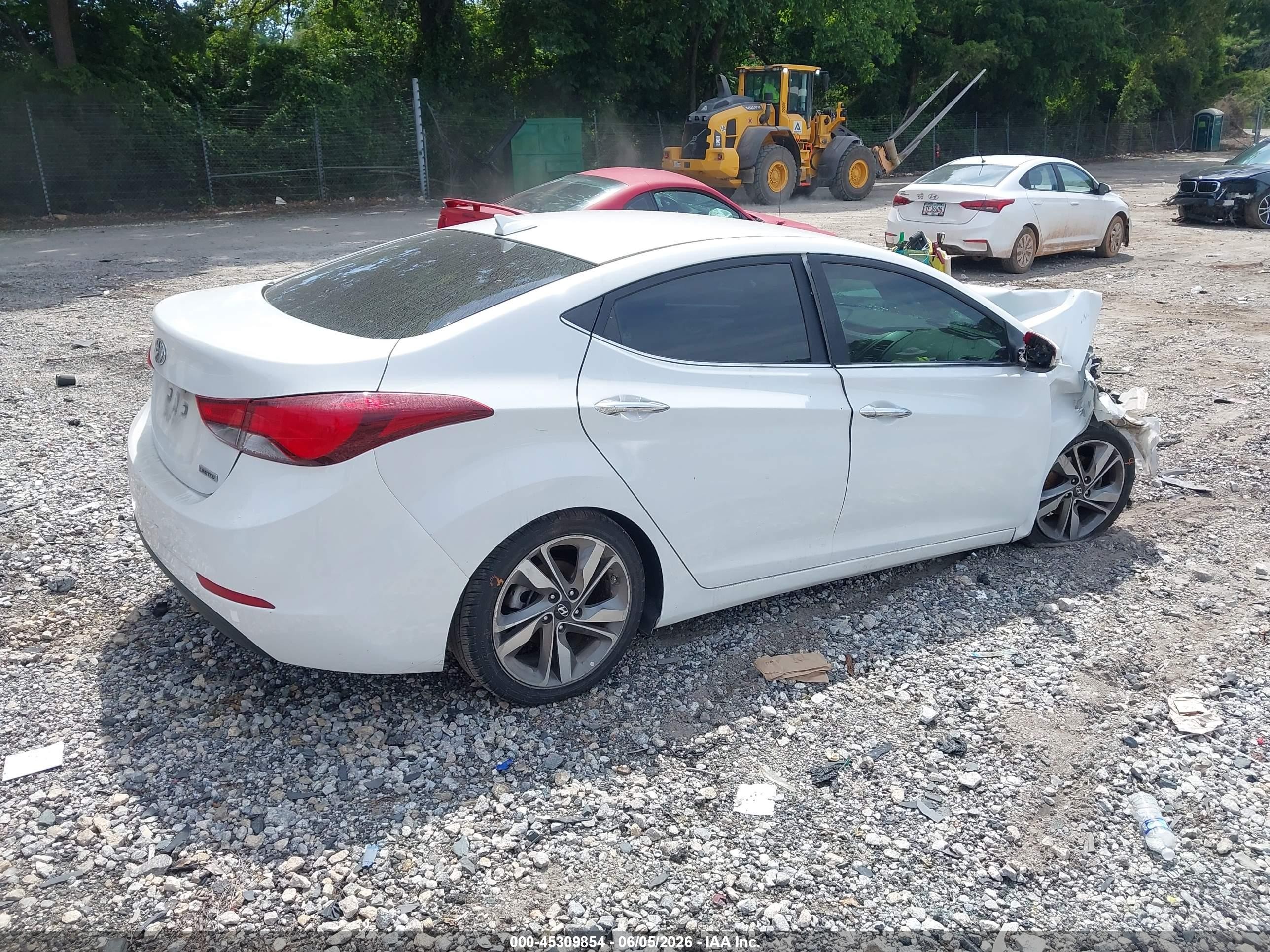2014 Hyundai Elantra Limited White vin: 5NPDH4AE9EH525161