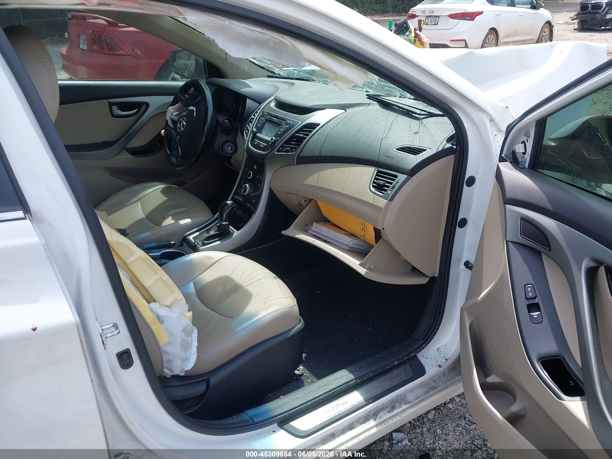 2014 Hyundai Elantra Limited White vin: 5NPDH4AE9EH525161
