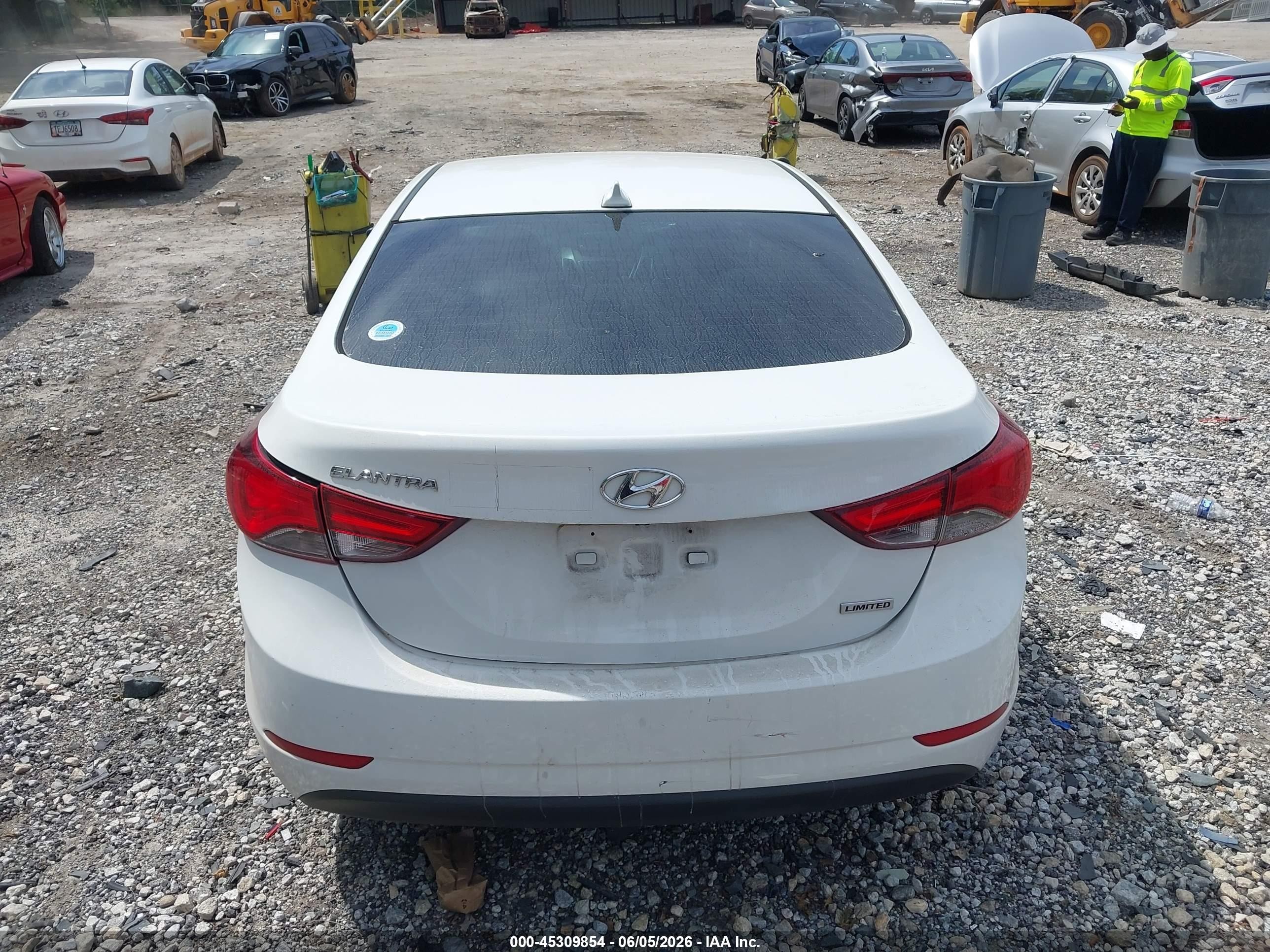 2014 Hyundai Elantra Limited White vin: 5NPDH4AE9EH525161