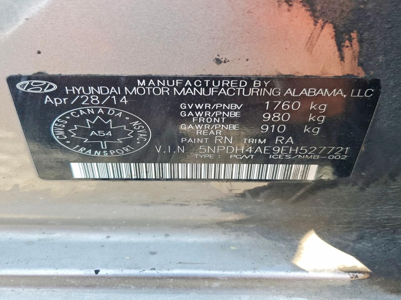 2014 Hyundai Elantra Se Brown vin: 5NPDH4AE9EH527721