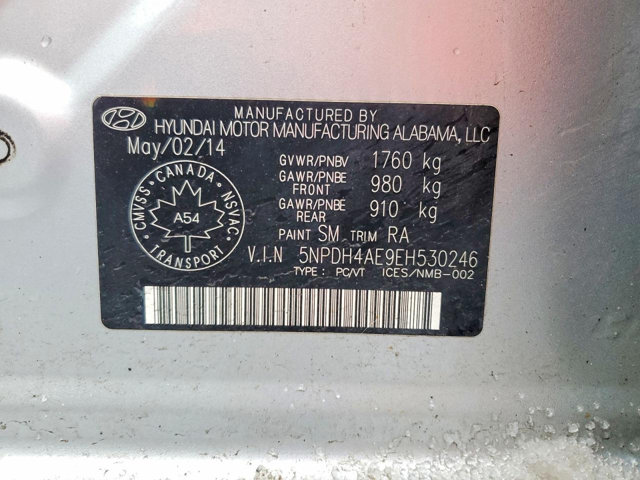 2014 Hyundai Elantra Se Silver vin: 5NPDH4AE9EH530246