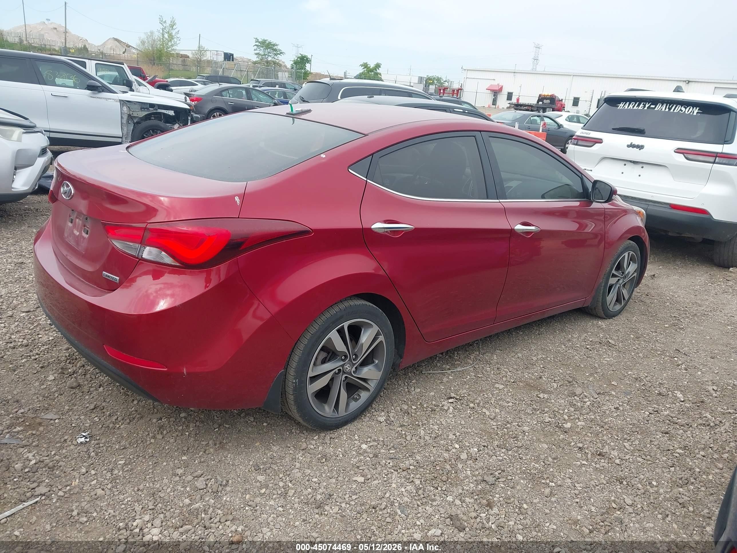 2014 Hyundai Elantra Limited Red vin: 5NPDH4AE9EH533132